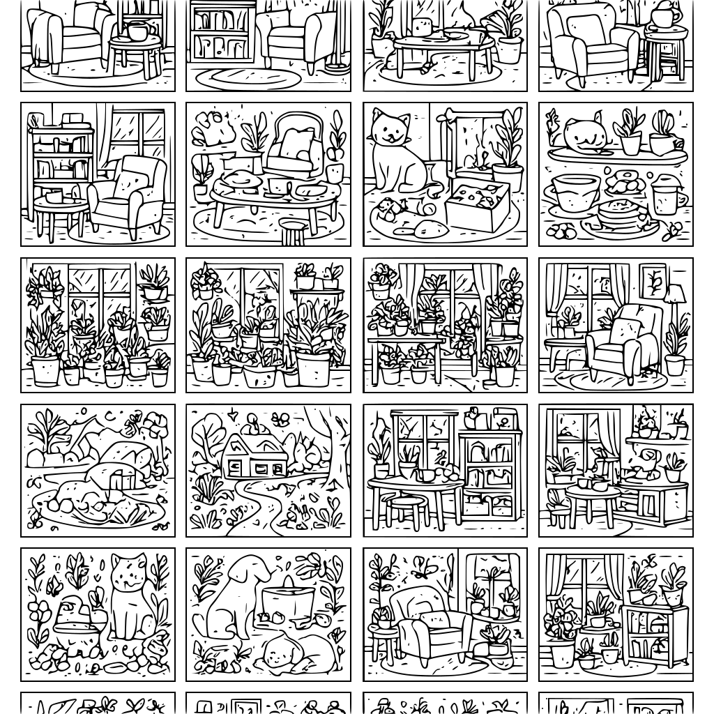 55 INTERIOR PROMPTS 1. A cozy living room with a comfortable armchair, soft blan
