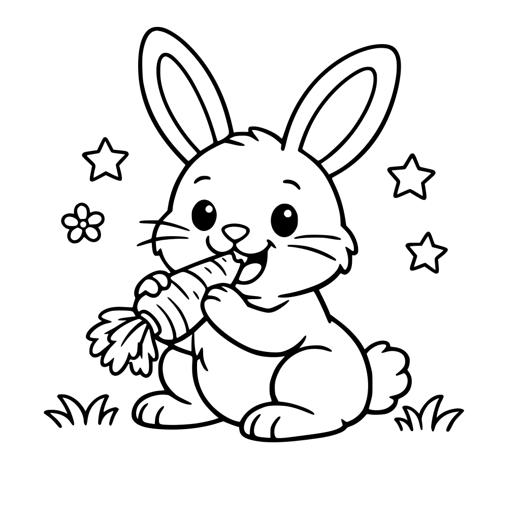 conejo comiendo una zanahoria