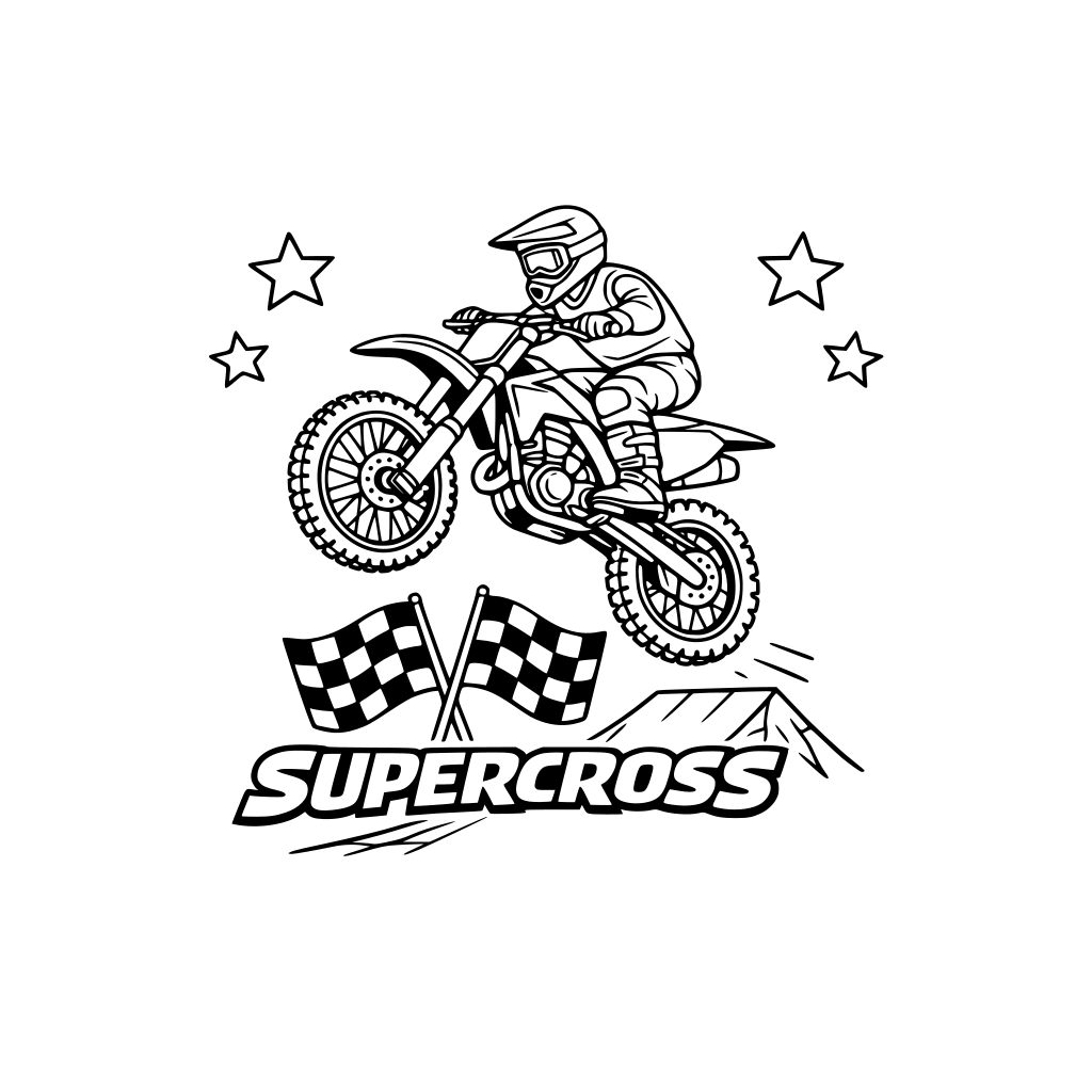 Create a Supercross coloring book pages