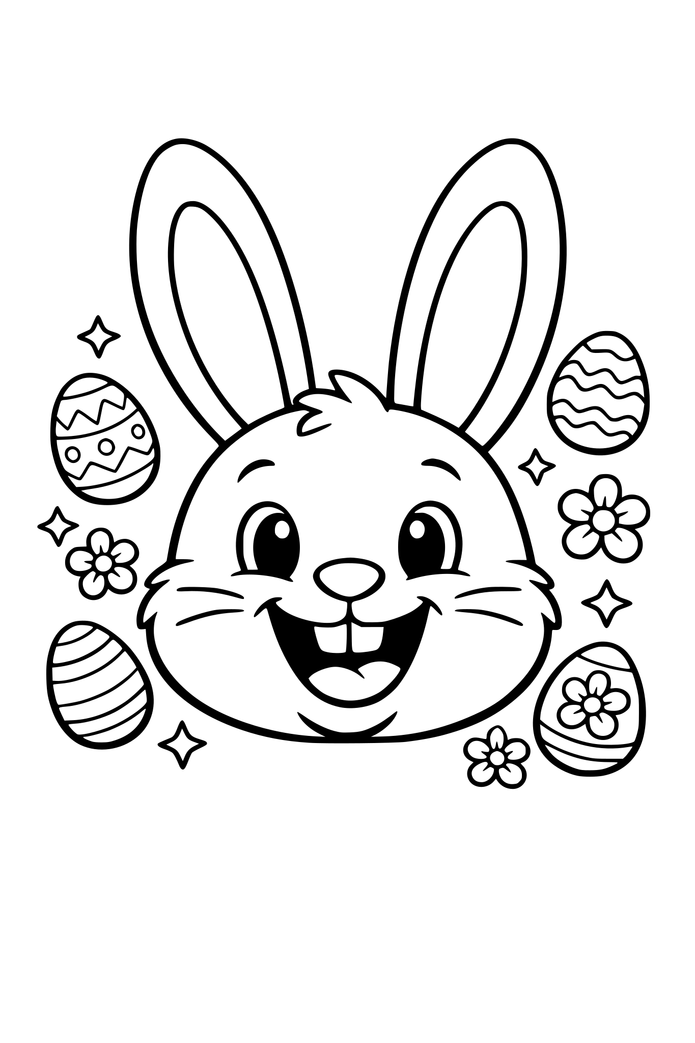 Big smiling Easter bunny face