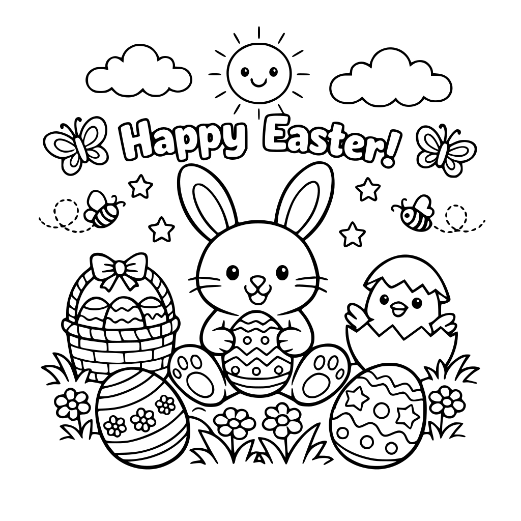 Easter coloring book. for children.