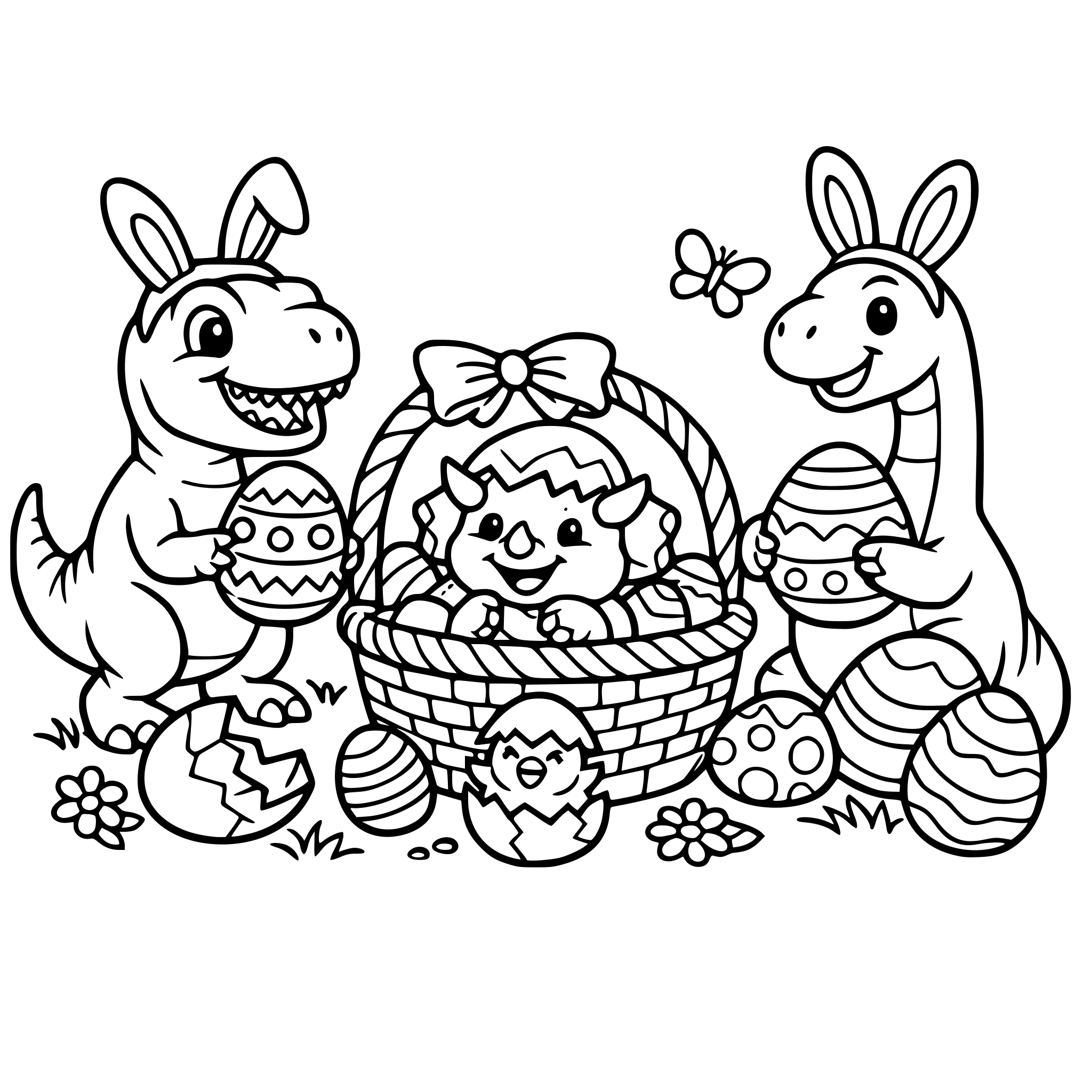 Funny dinosaurs, easter dinosaurs