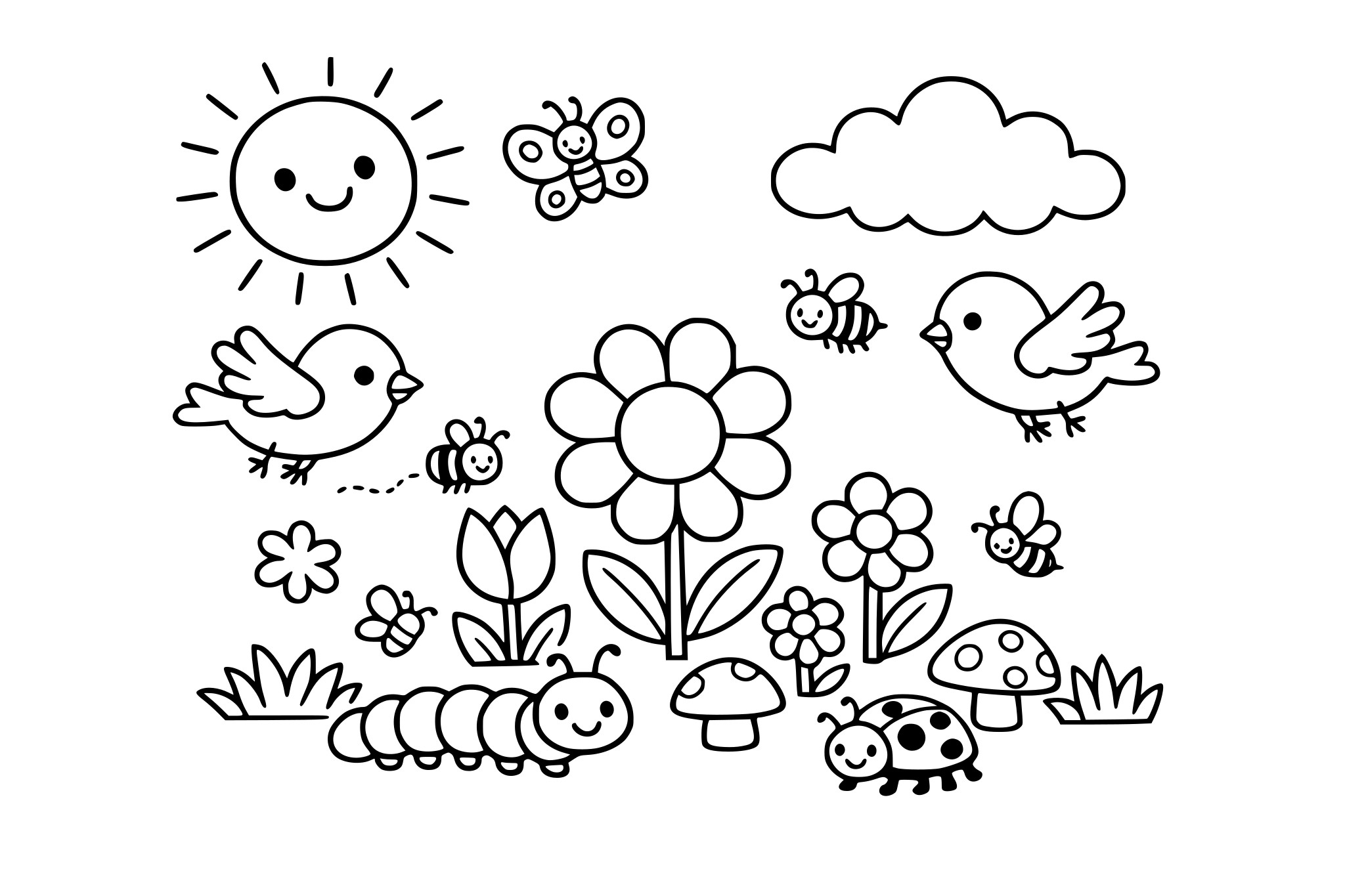 spring coloring page for preschool