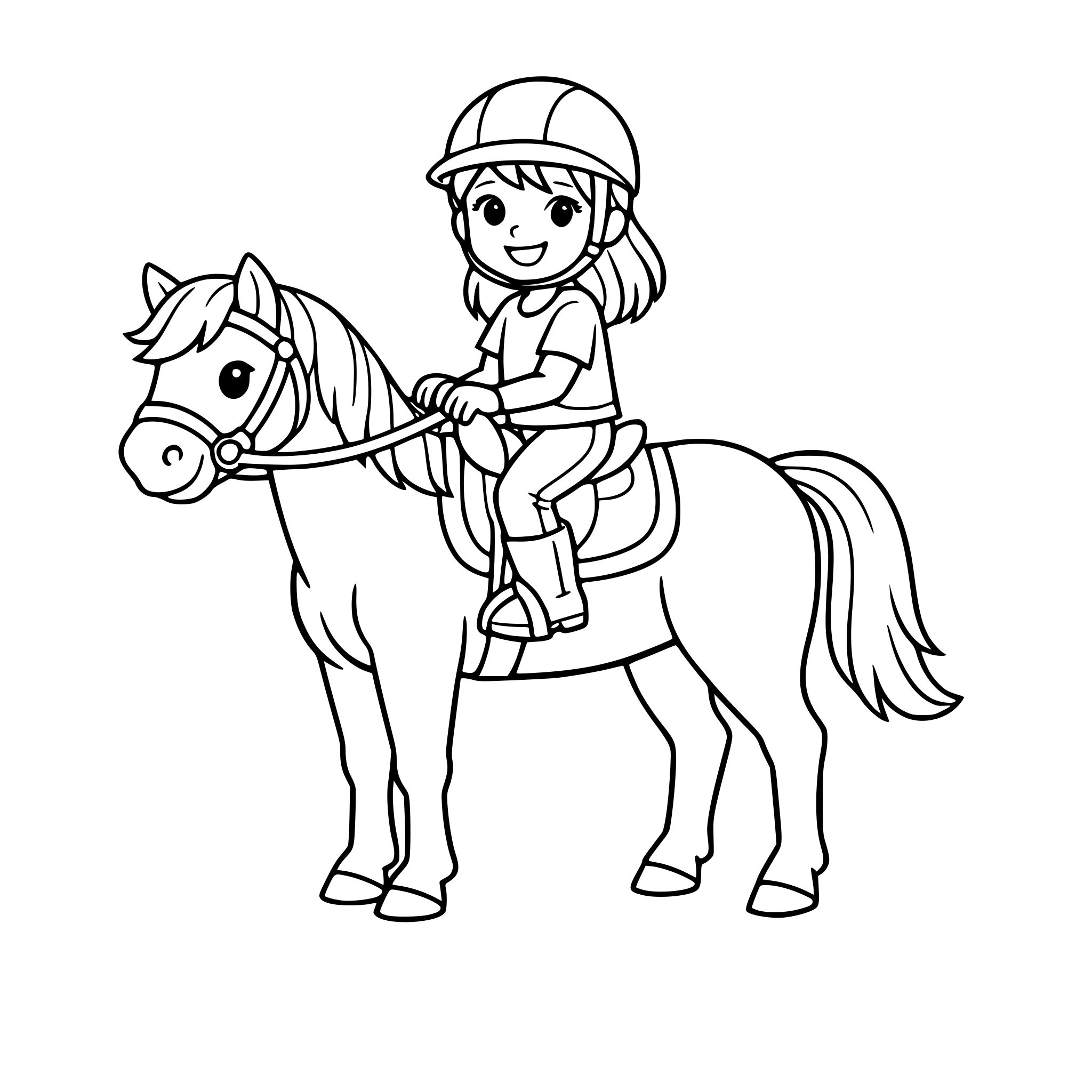 Uma menina em cima de um cavalo