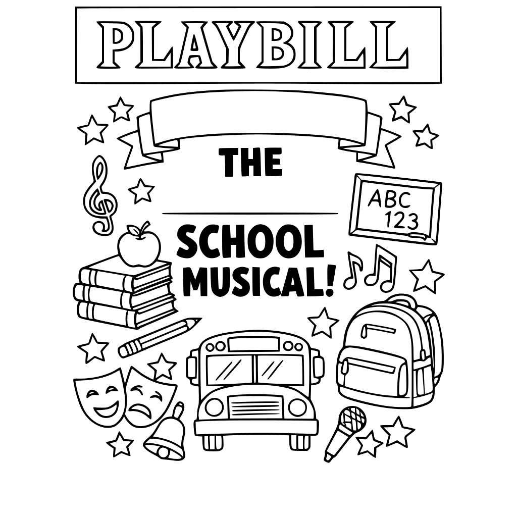 A blank Playbill about a fact musical about school