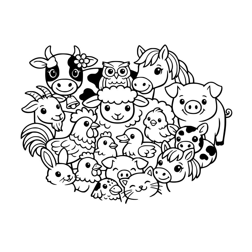 an intricate pattern of farm animals