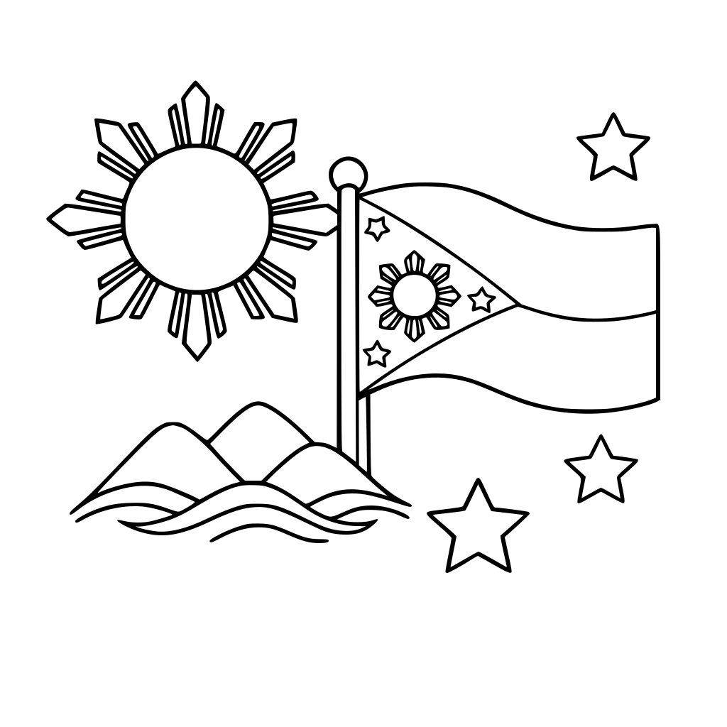 Coloring with Filipino flag