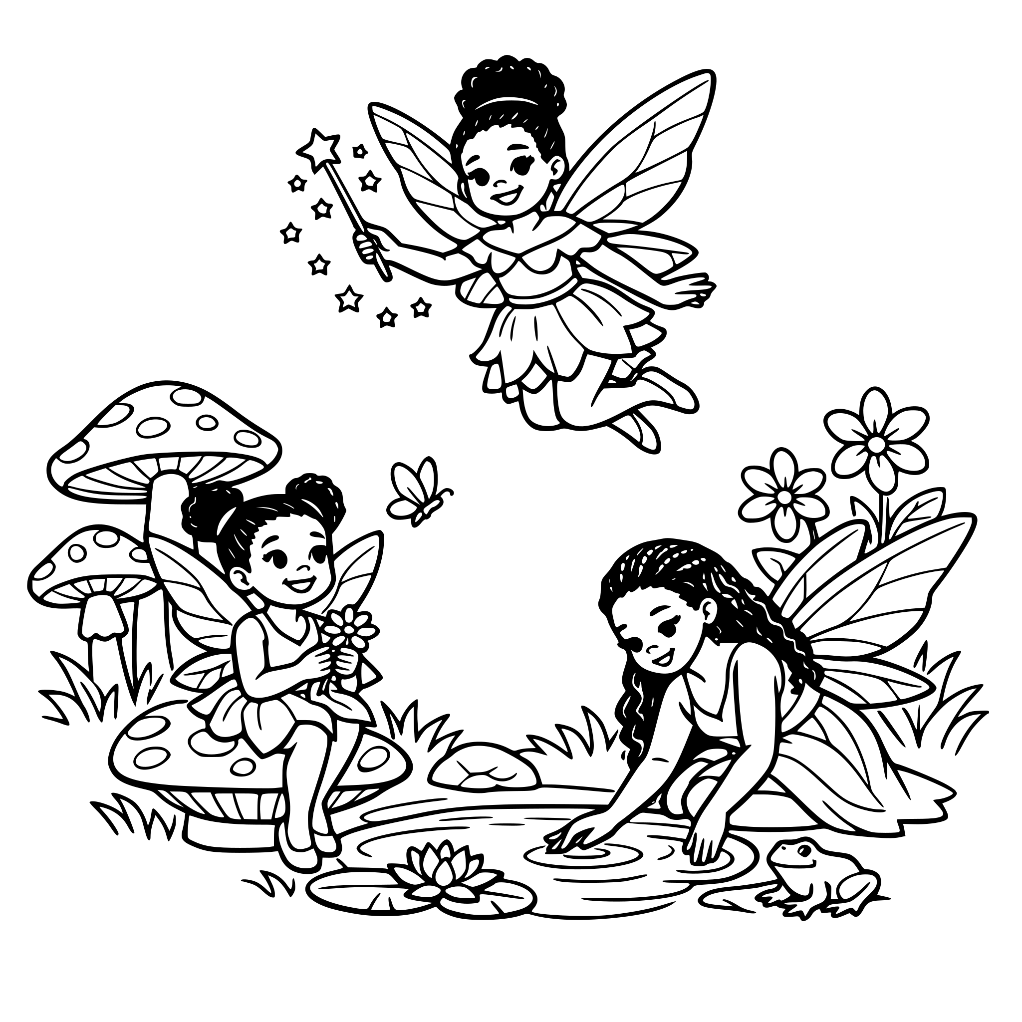 african american fairies in the forest