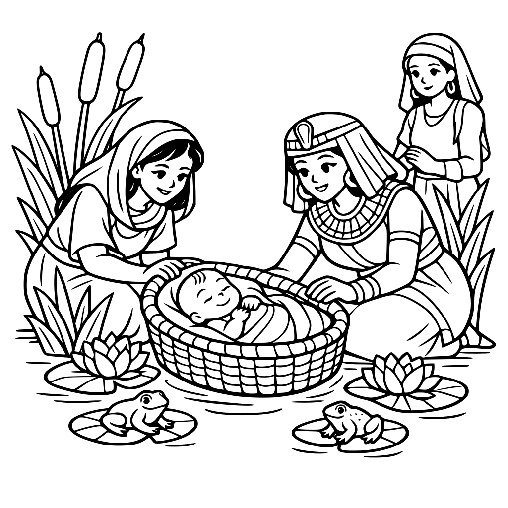 Baby moses being found