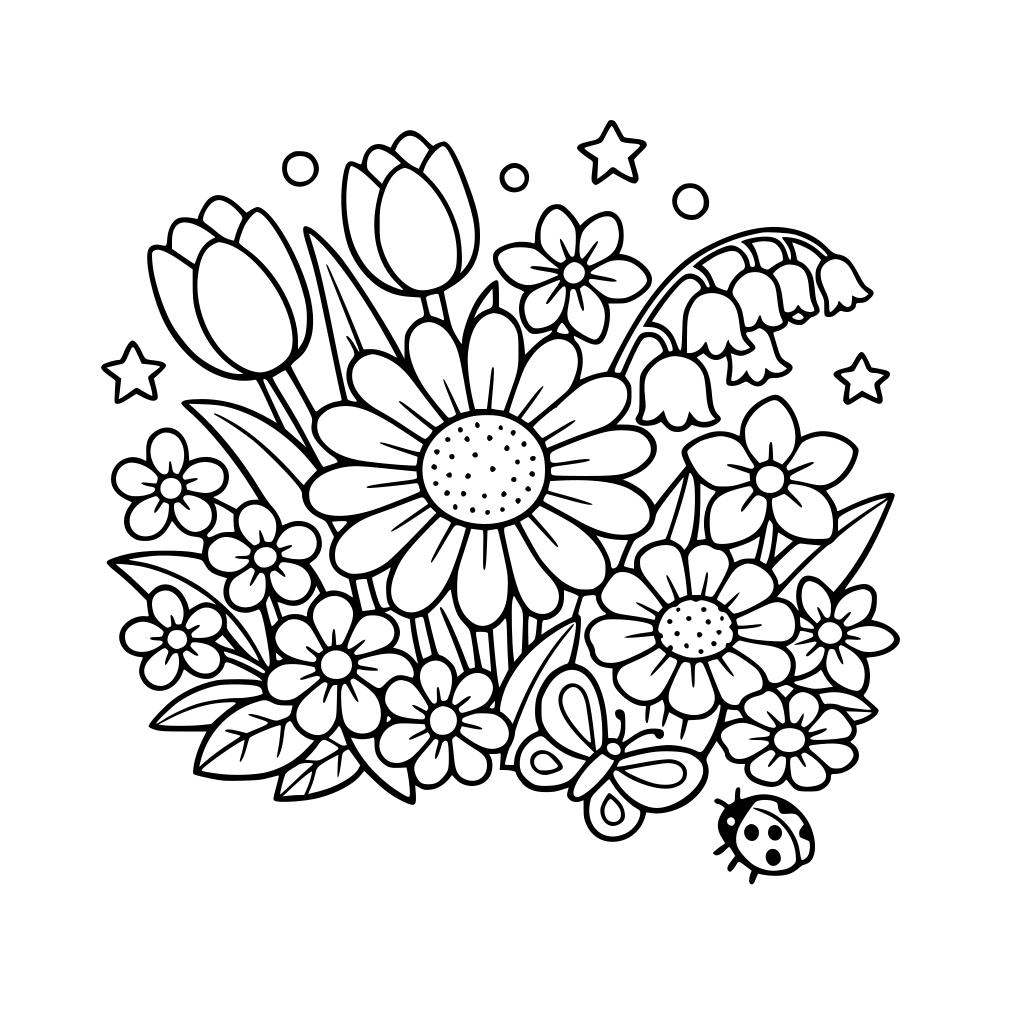 flores primaverales frescas