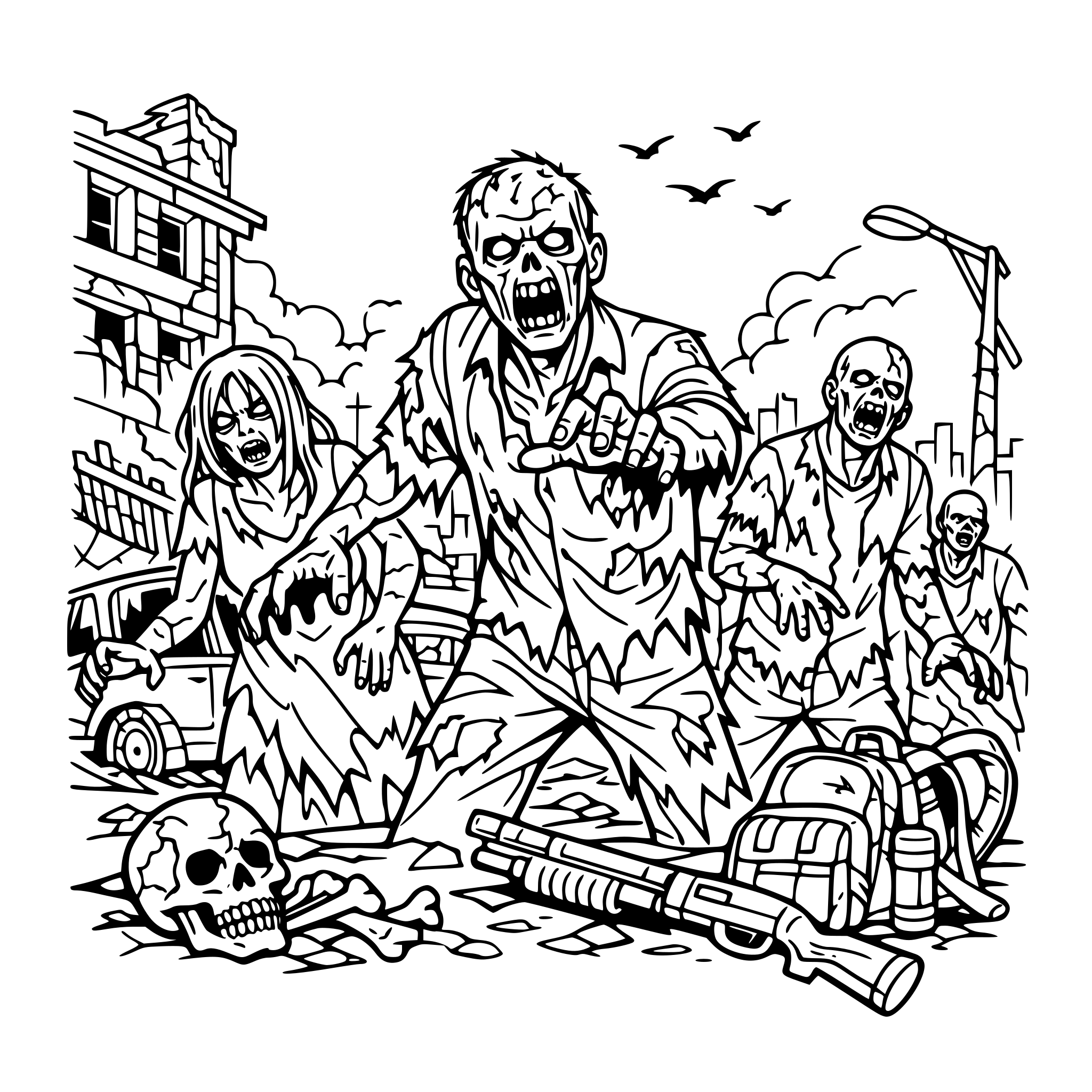 Zombie apocalypse. Mysterious and scary.