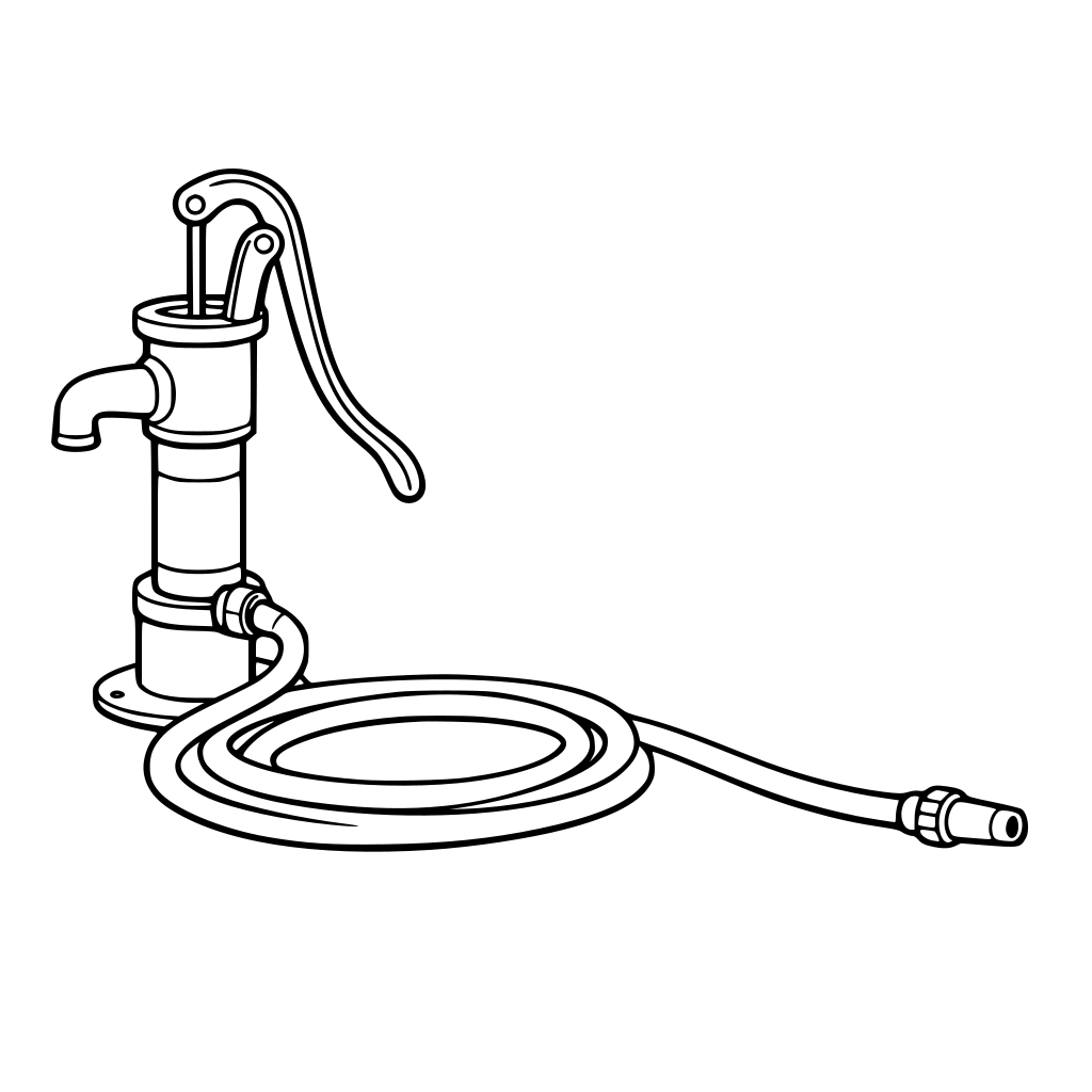 Pompa acqua manuale con collegato tubo lungo