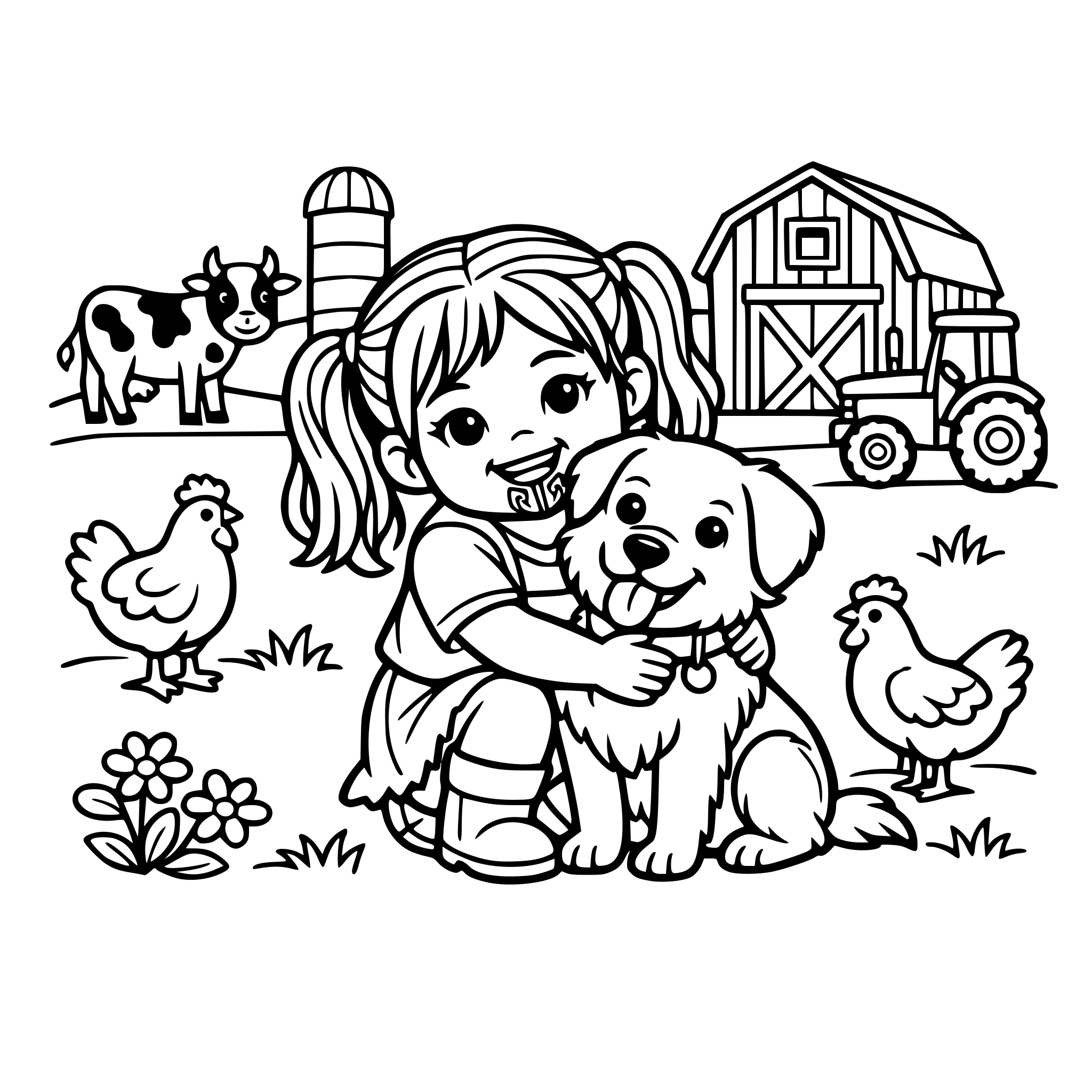 4 years old Girl Maori Farm Who loves her dog Skye