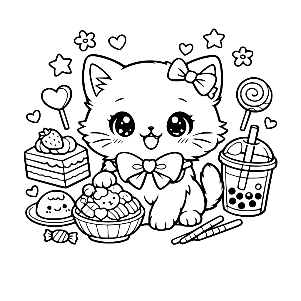 Kore tarzı tatlı kedicik