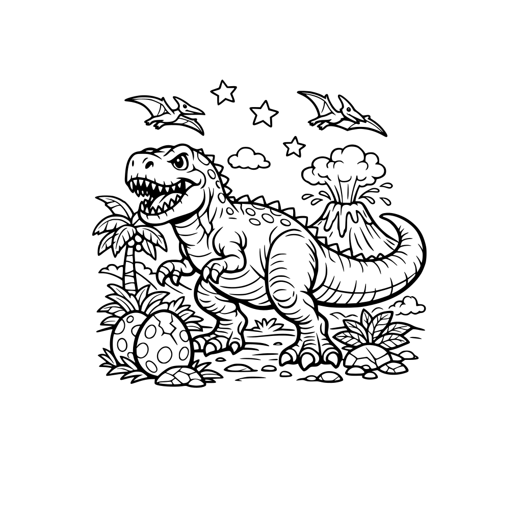 dinosaur, coloring page style