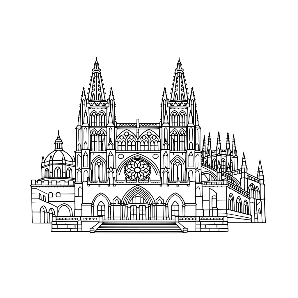 por favor dibuja la catedral de Burgos