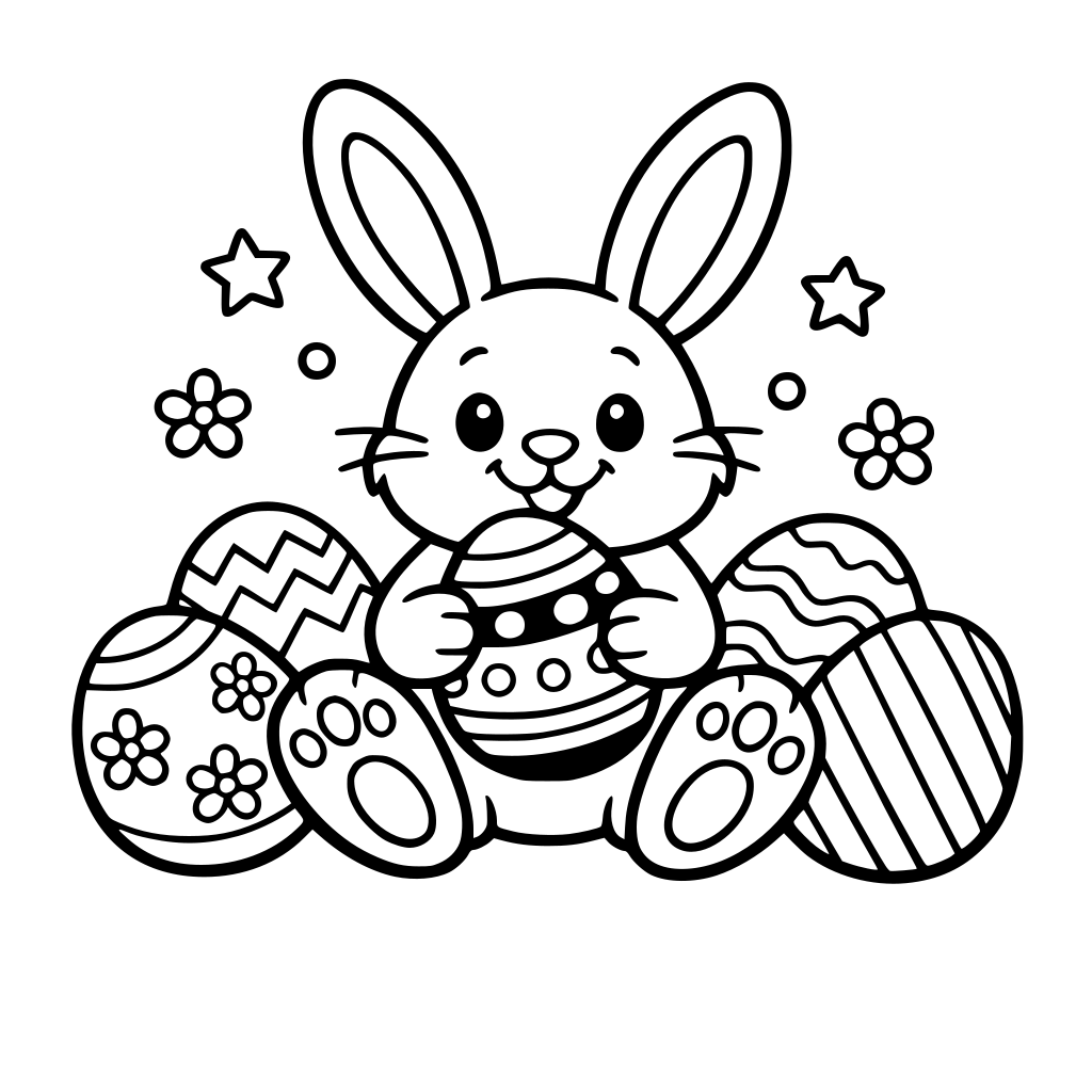 The Easter bunny with eater eggs