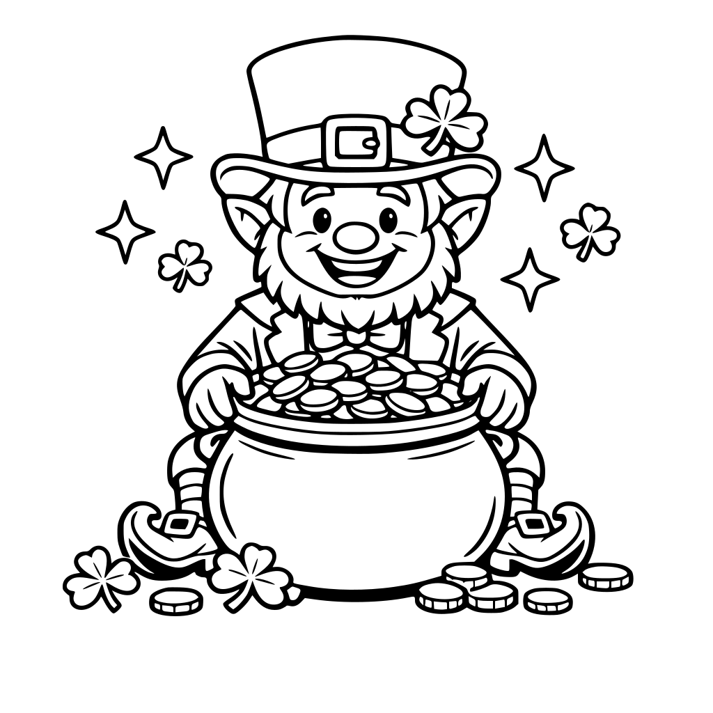 Leprechaun with pot of gold