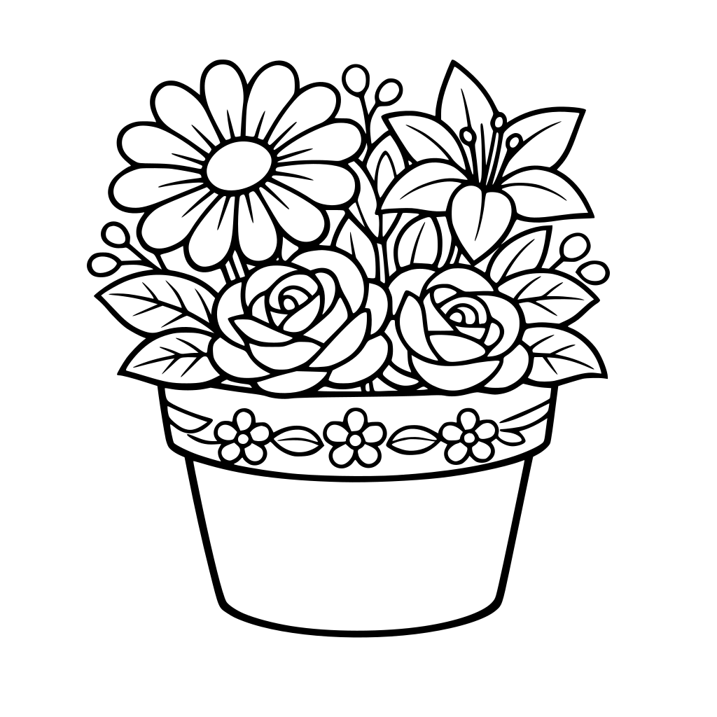 Flower pot having beautiful flower