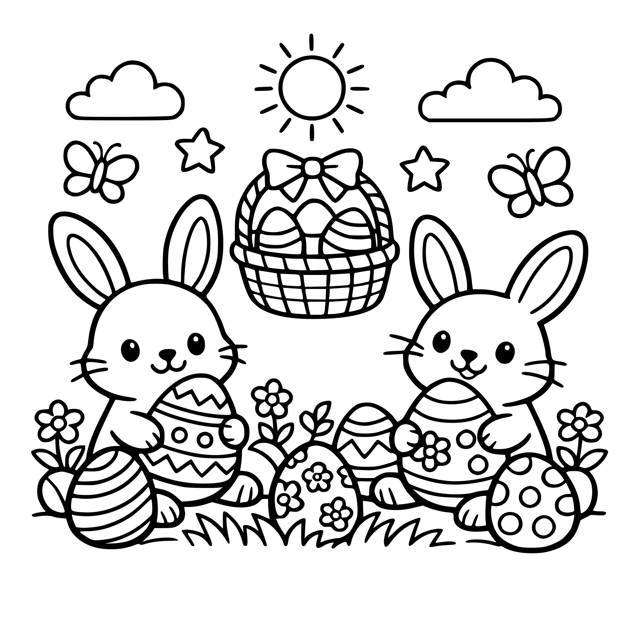 CREAR PLANTILLA DE PASCUA DE CONEJOS PARA PINTAR