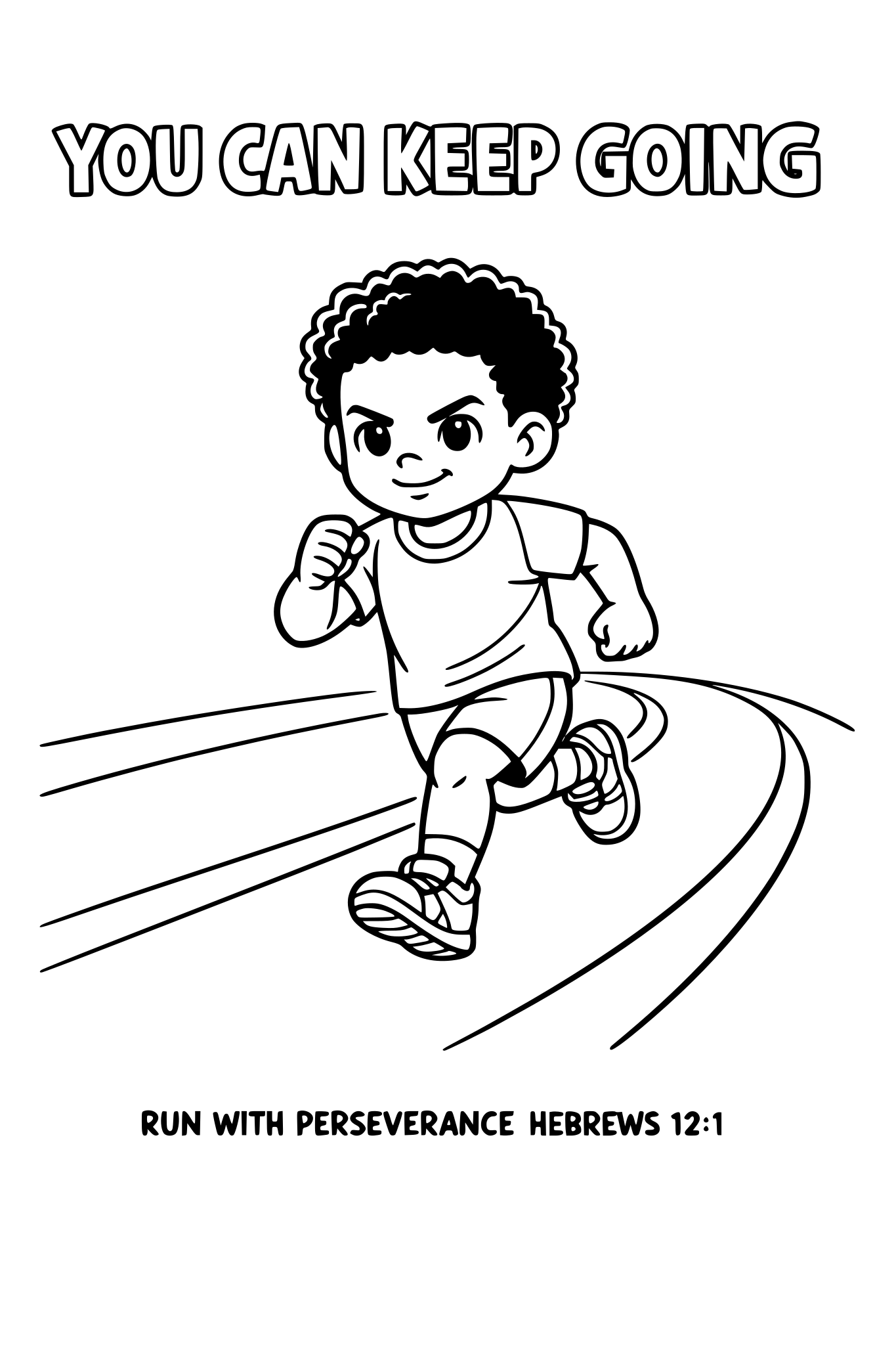 Black and white coloring page, simple kids line art, one chi
