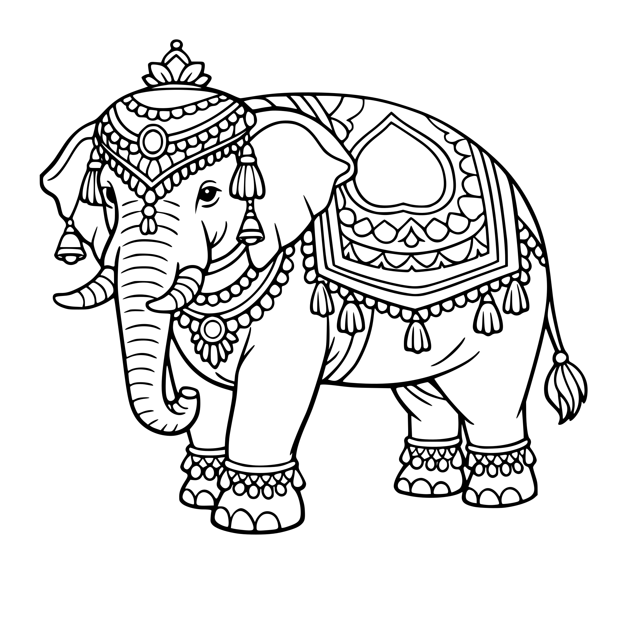 an indian elephant with india accessories