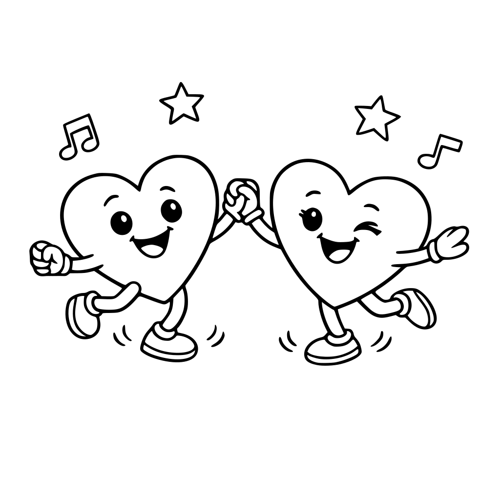 two hearts dancing