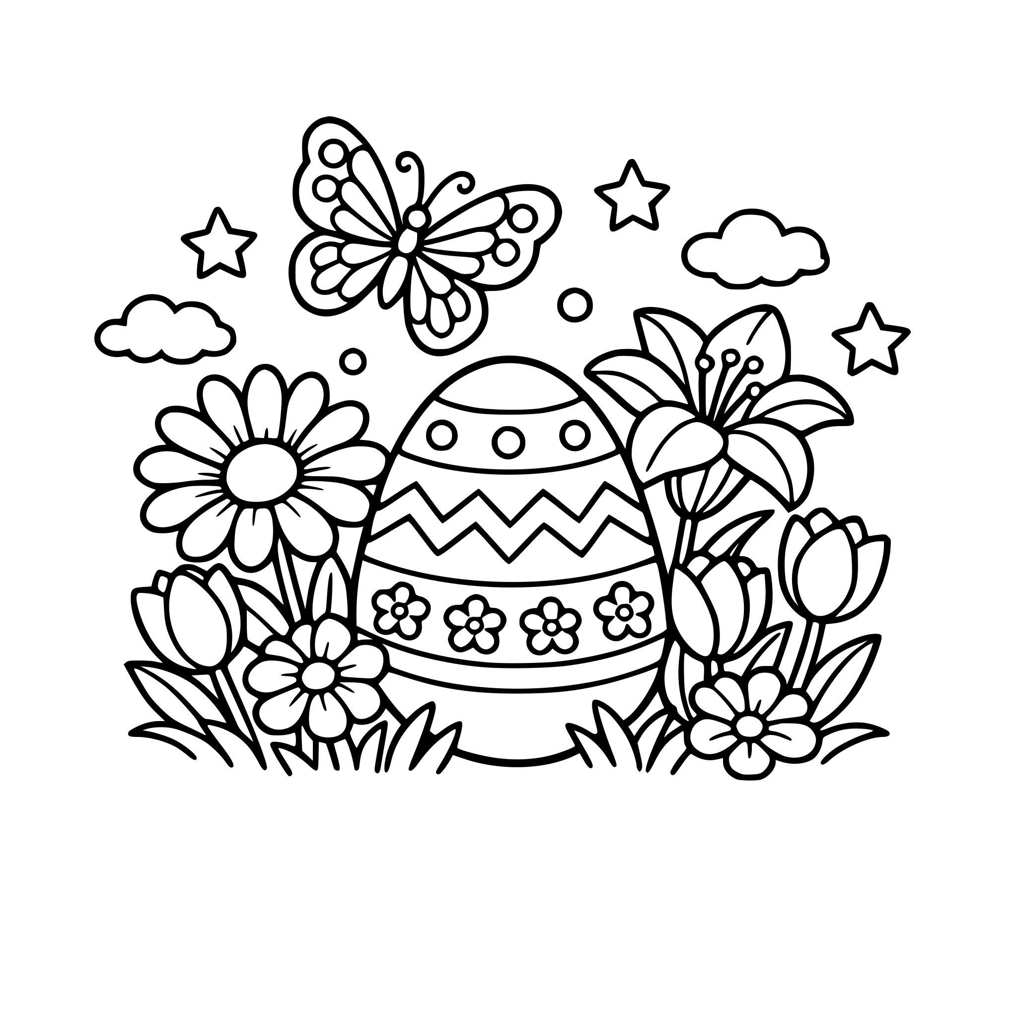 spring flower butterfly easter egg