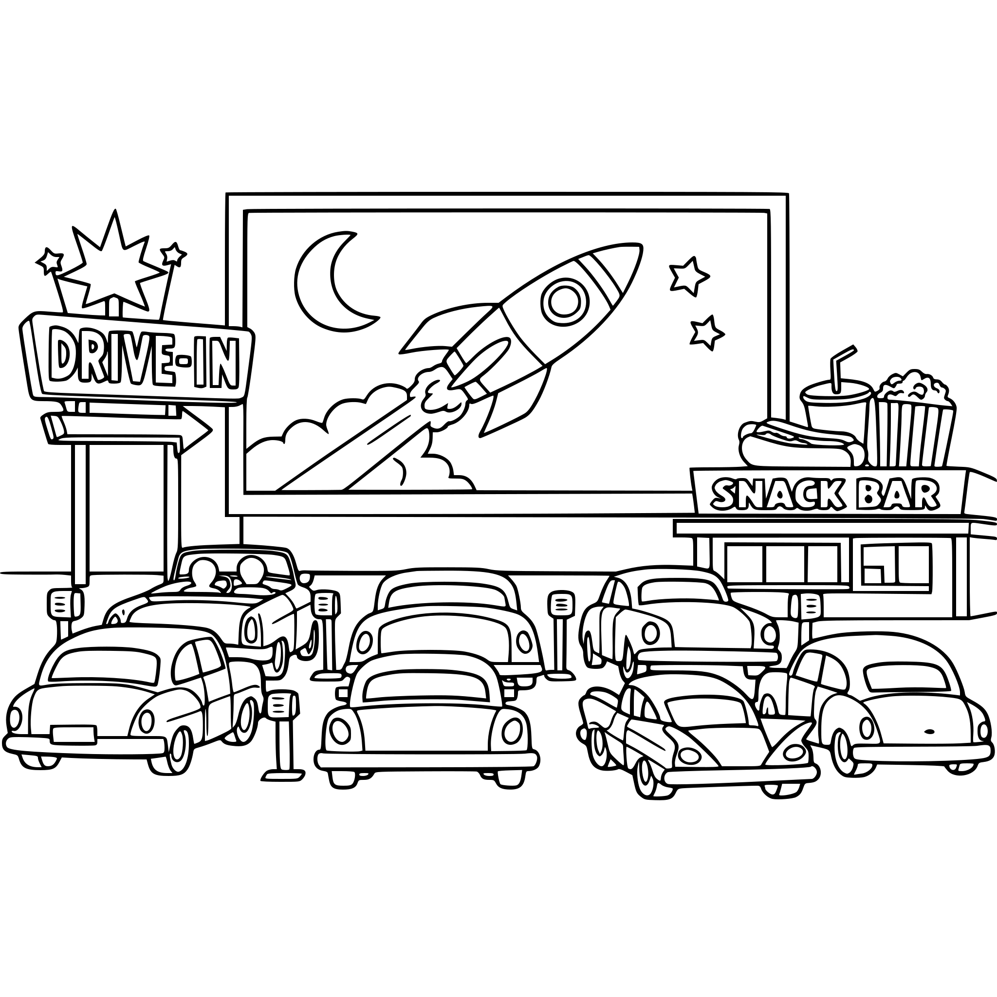 1950s drive-in movie theatre