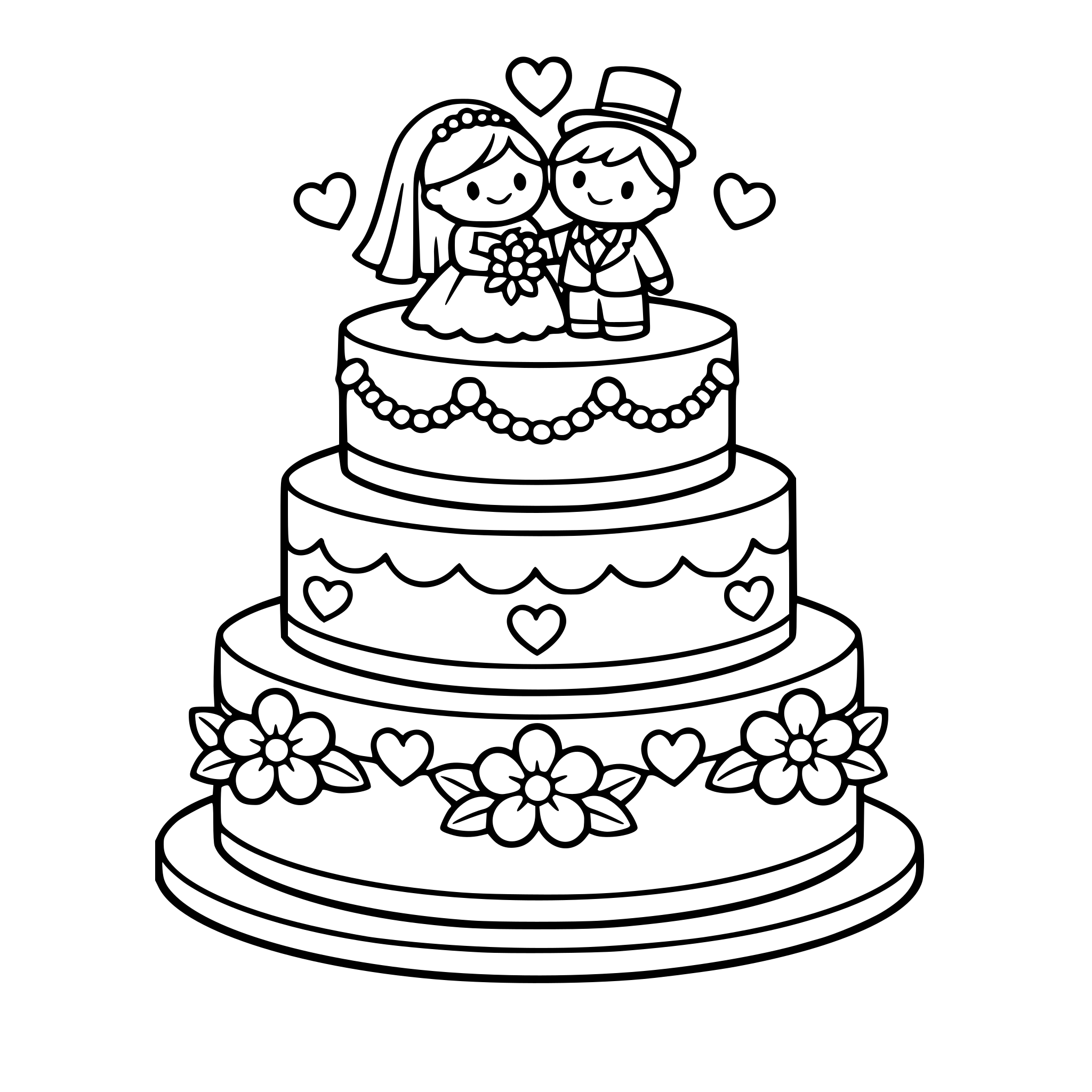 A cute wedding cake with three layers