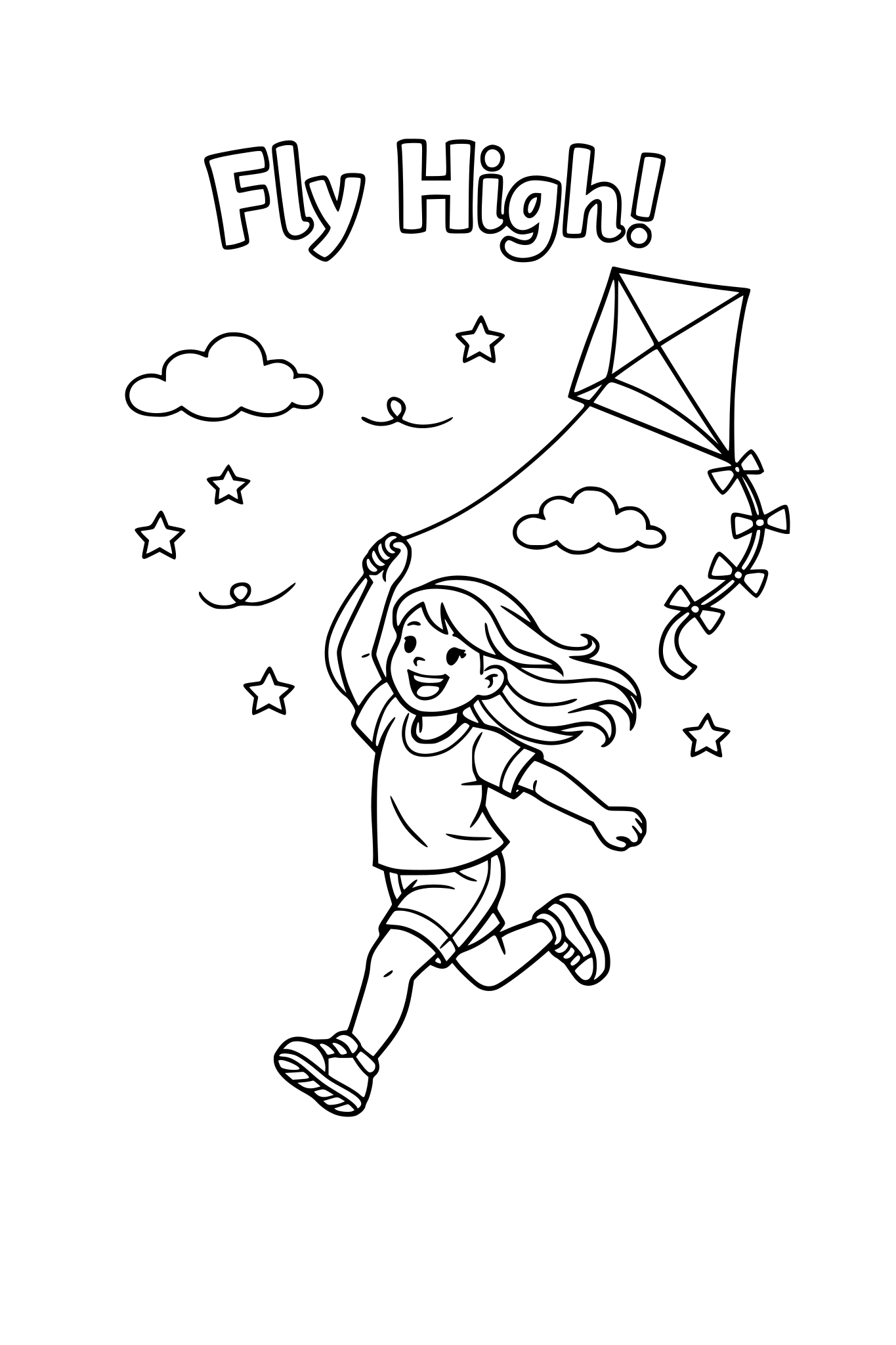 Girl Flying a Kite A girl running with a kite in the wind. Quote idea: “Fly High!”