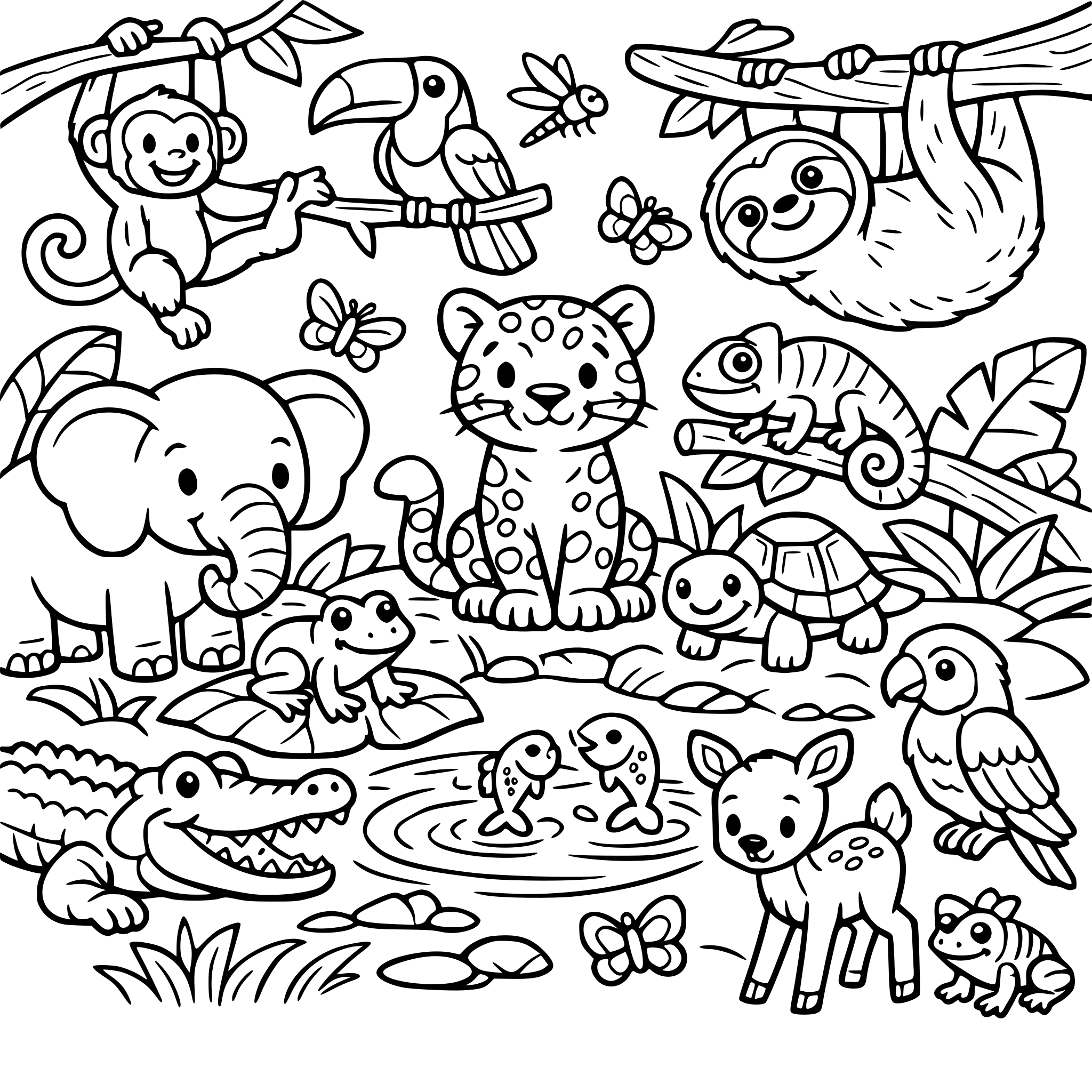 Một khu rừng mưa có rất nhiều động vật