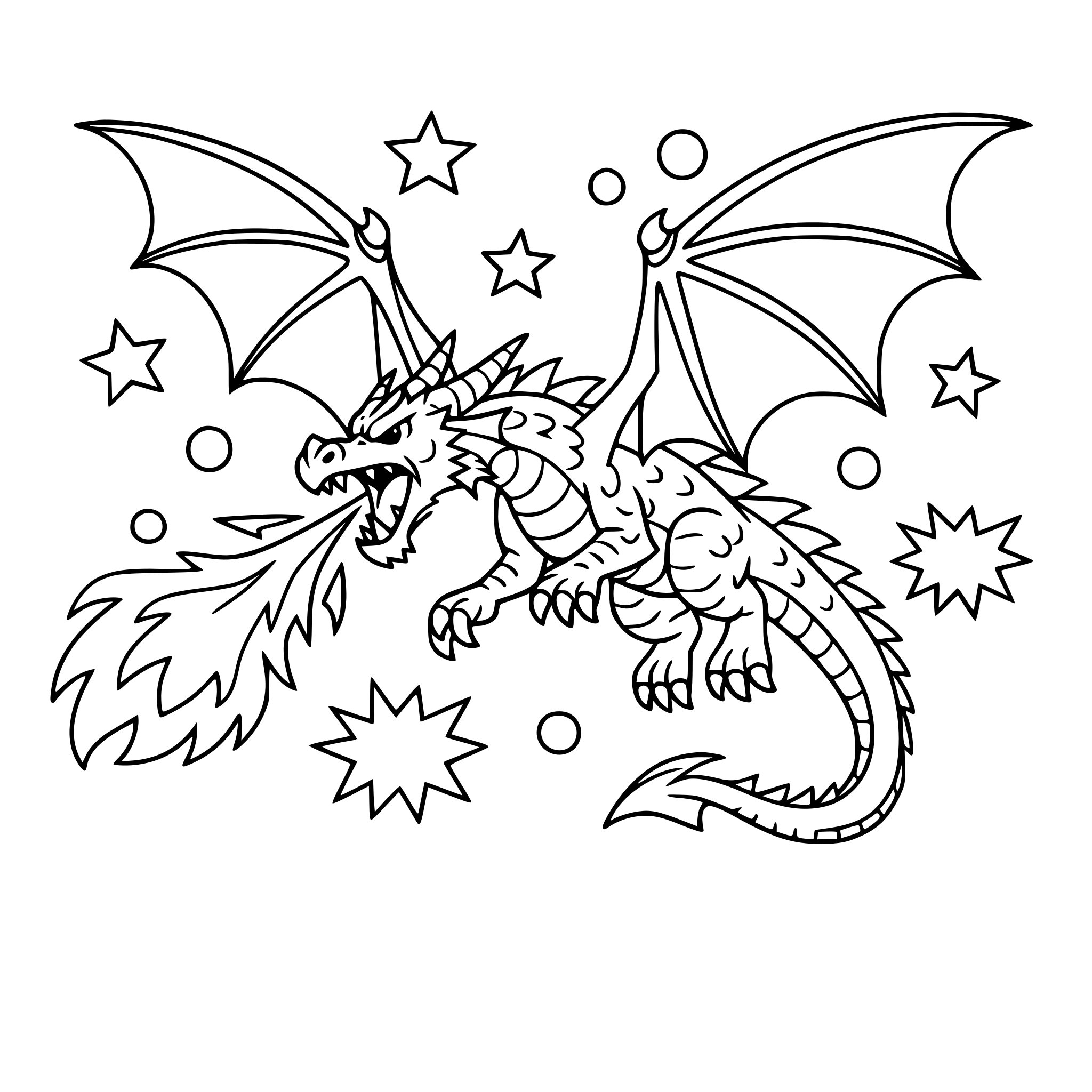 flying dragon breathing fire, pop art background