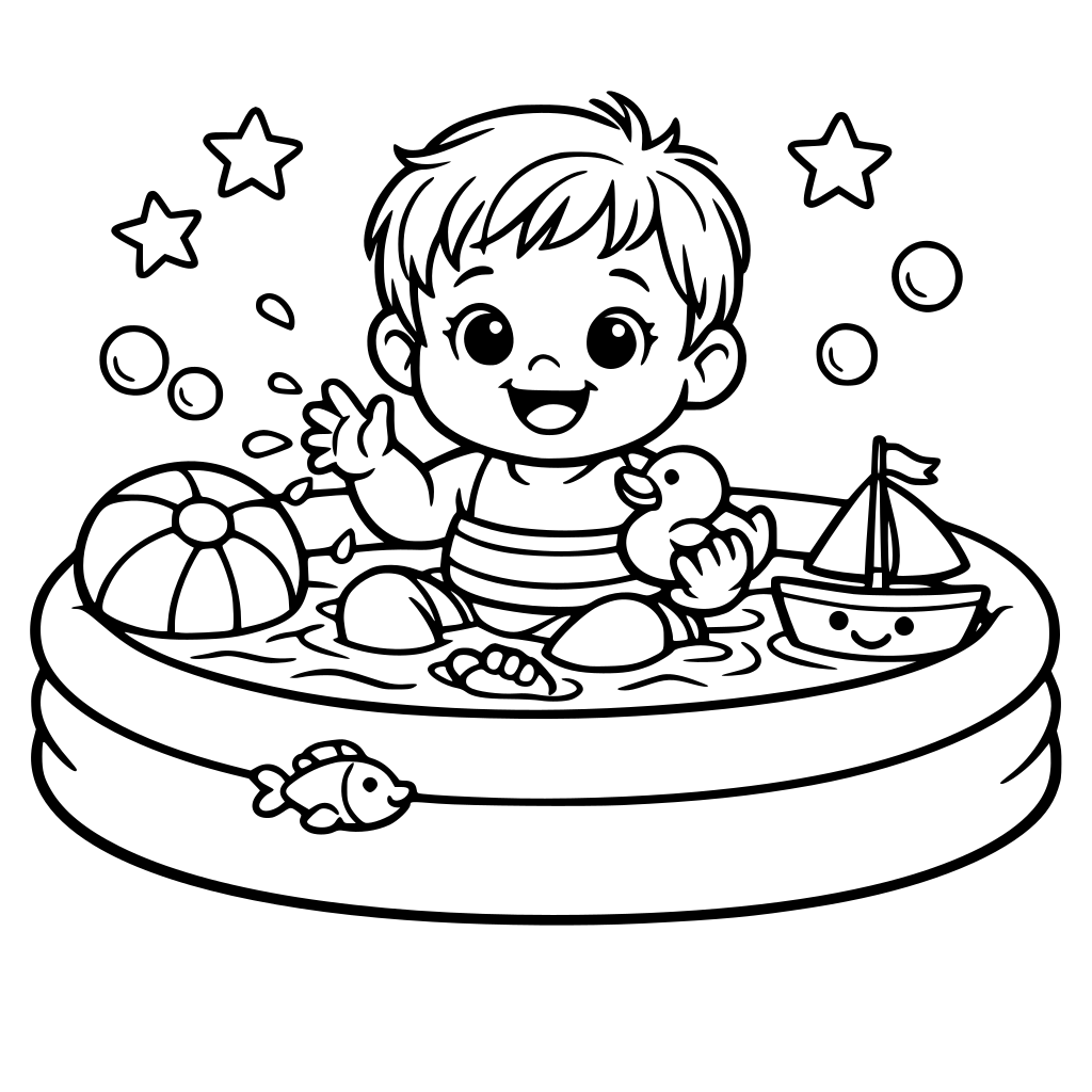 Toddler at baby swimming pool