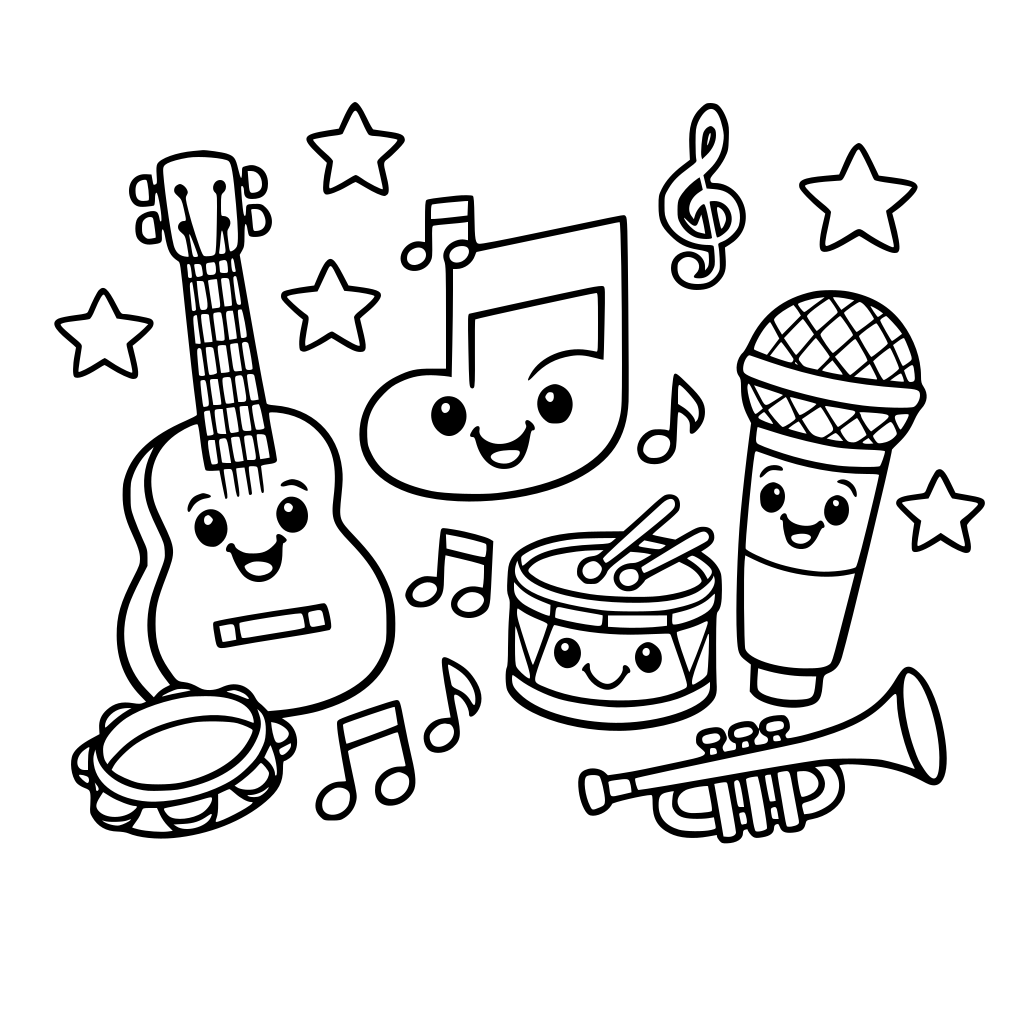 music colouring book for preschoolers
