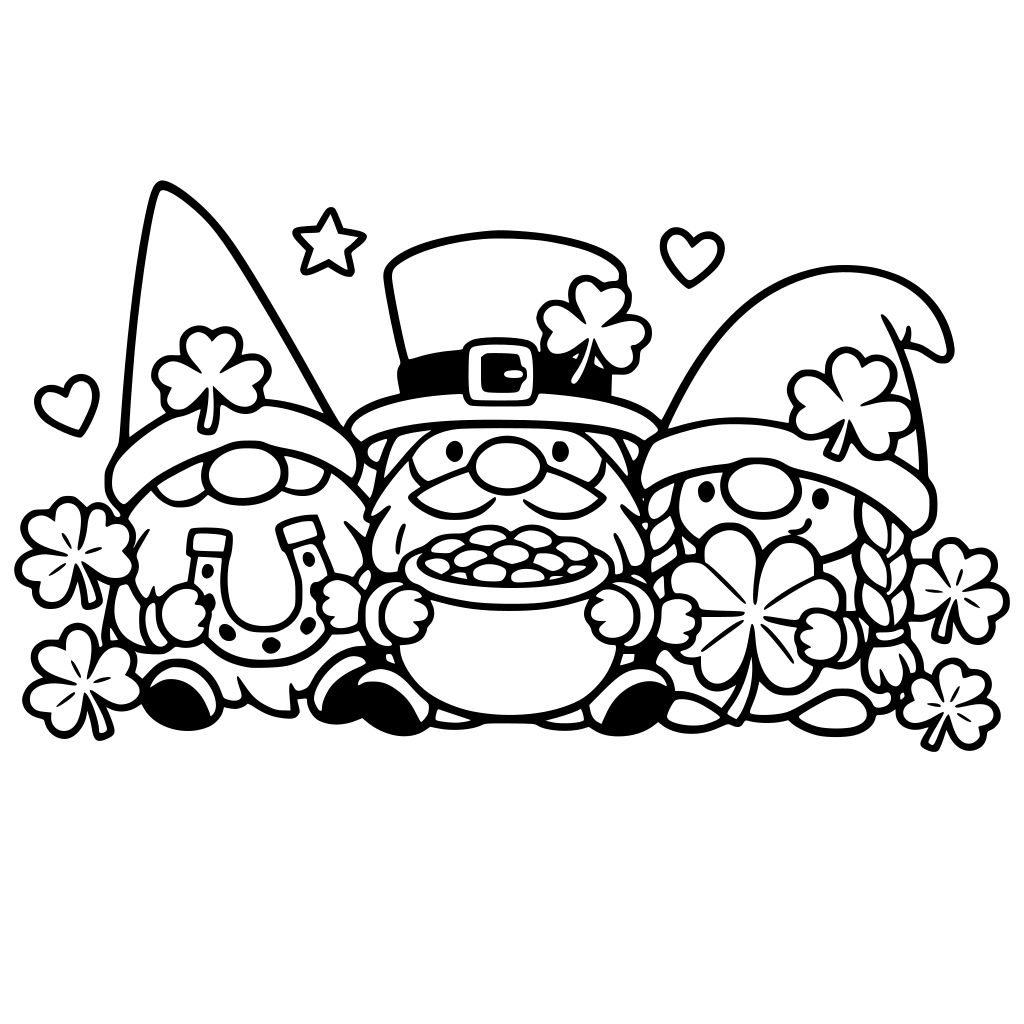 irish gnomes, shamrocks, kindergarten age appropriate