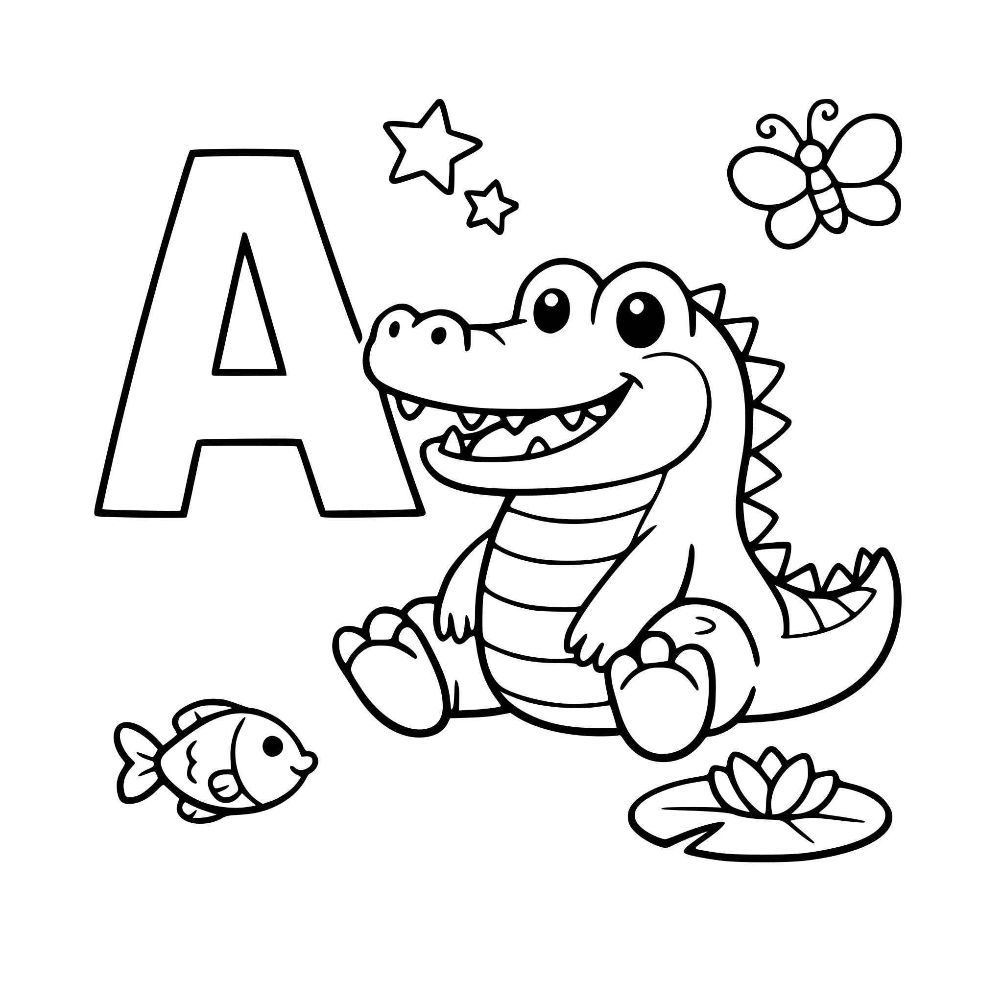 alfabeto, animales para colorear