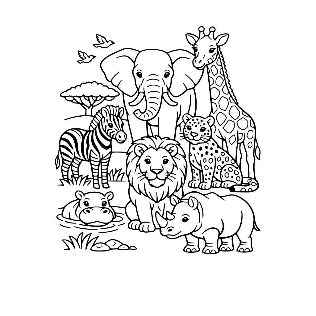 African safari wildlife animals