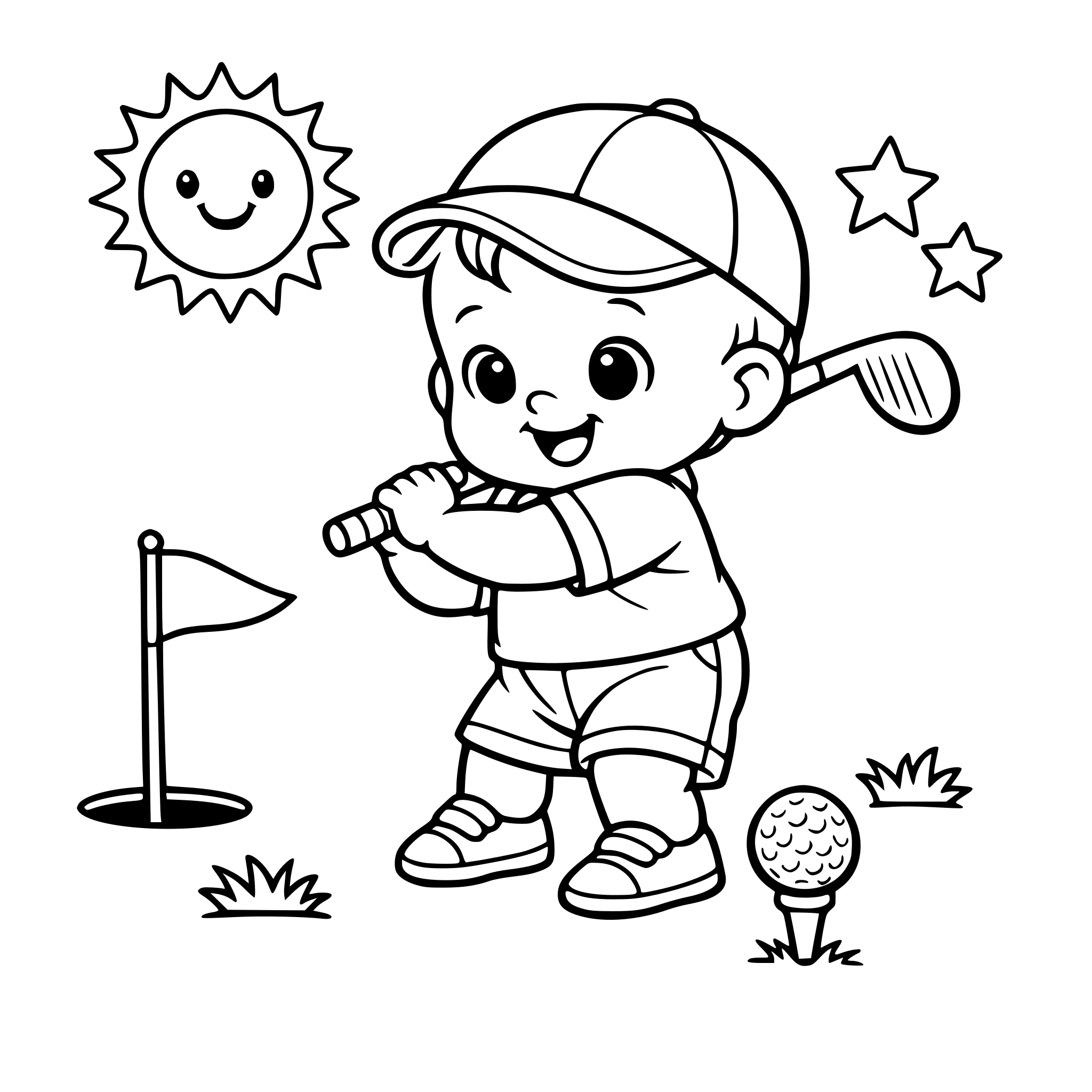 white baby playing golf