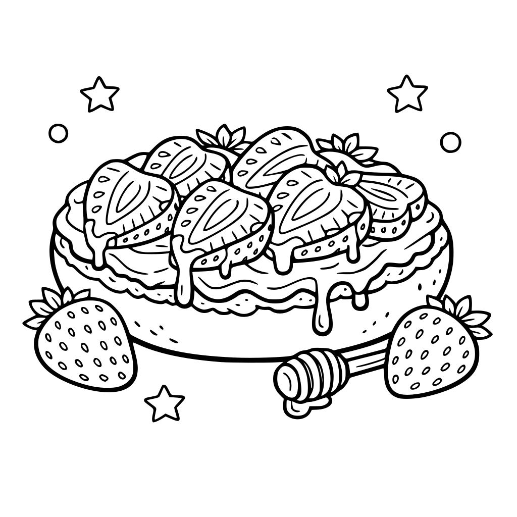 strawberry bagel with cream cheese and honey on top.