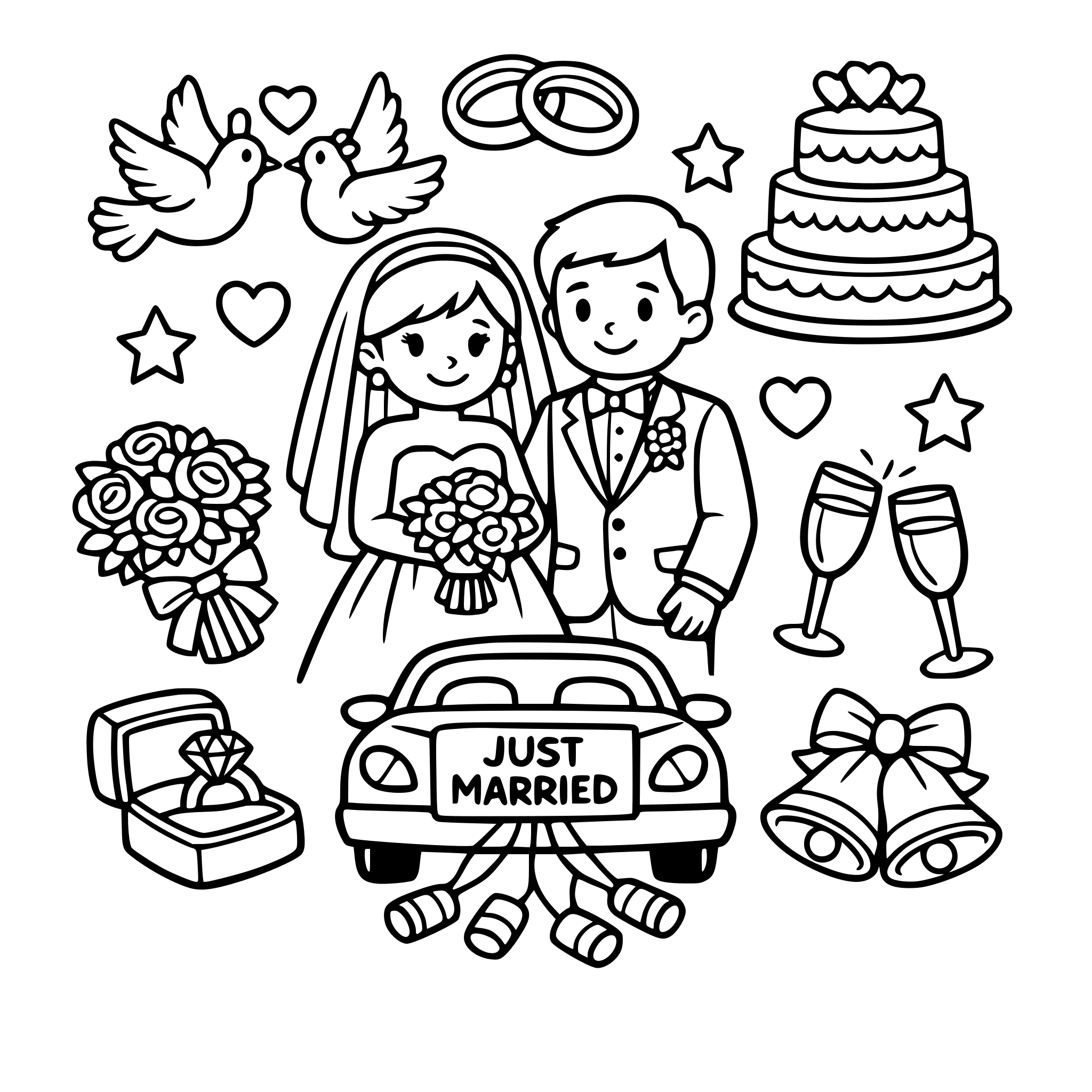 WEDDING RELATED COLORING BOOK