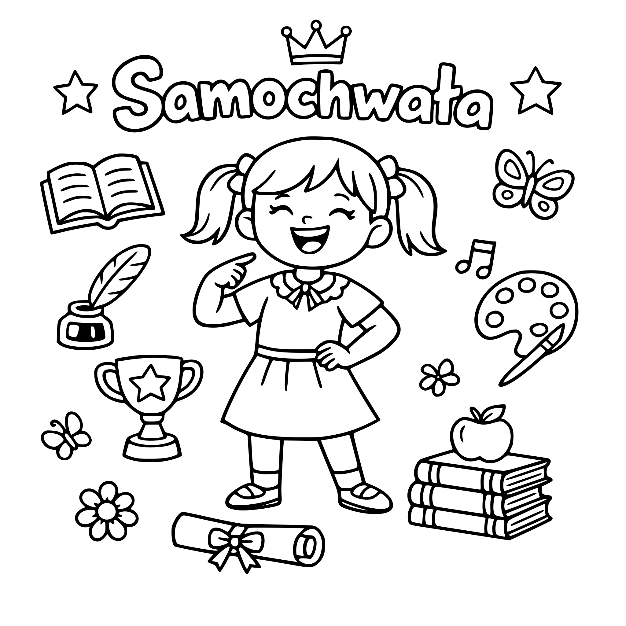 KOLOROWANKE o wierszu samochwała Jana Brzechwy