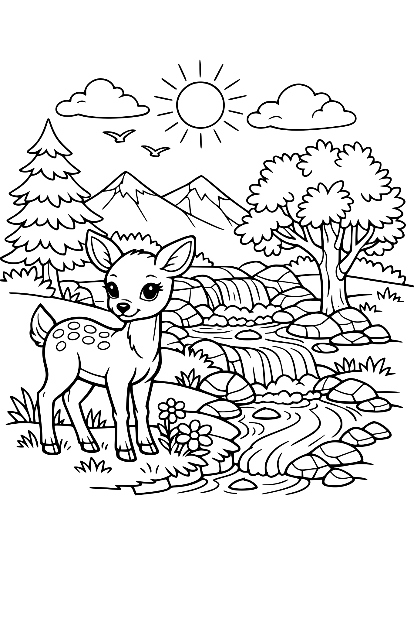 Ich möchte gerne ein Malbuch für Mädchen erstellen im Alter von etwa zwölf Jahren. Schöne hochwertige Naturdesigns. Also Tiere Landschaften