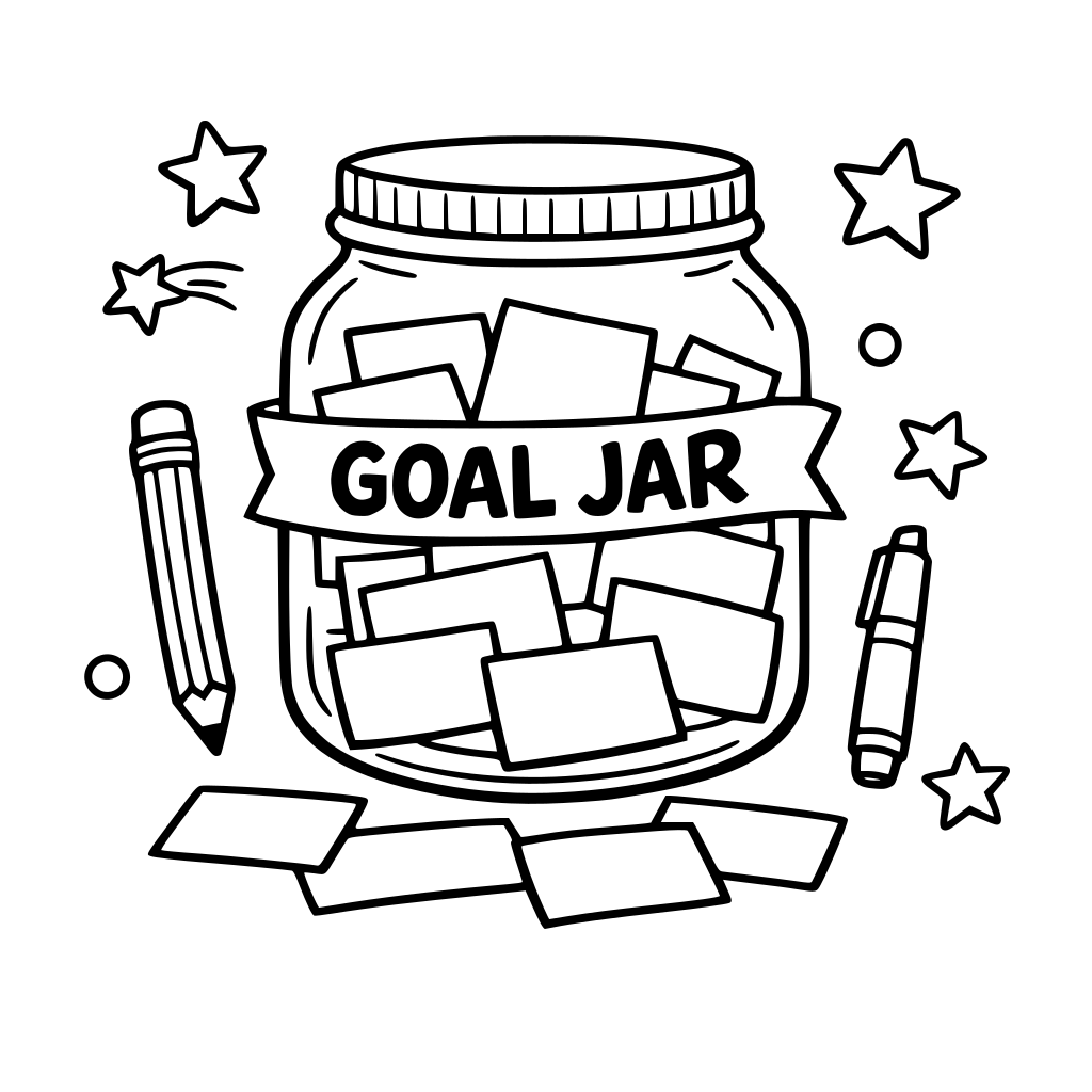 A goal jar where kids can right on there goals for the year