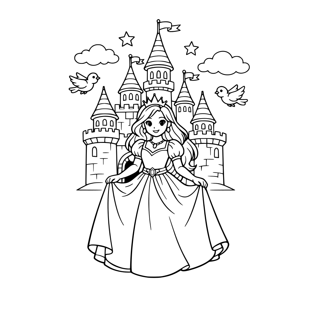 uma princesa em seu castelo