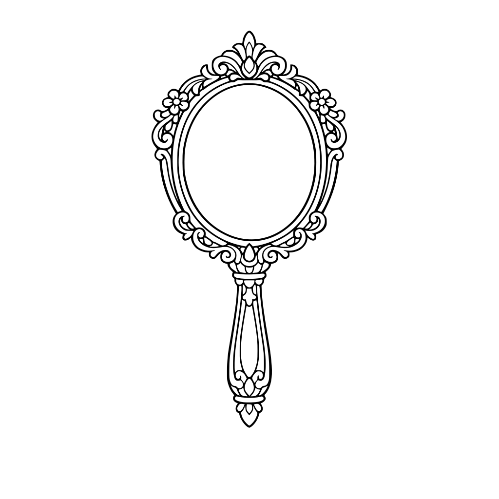 vintage hand held mirror