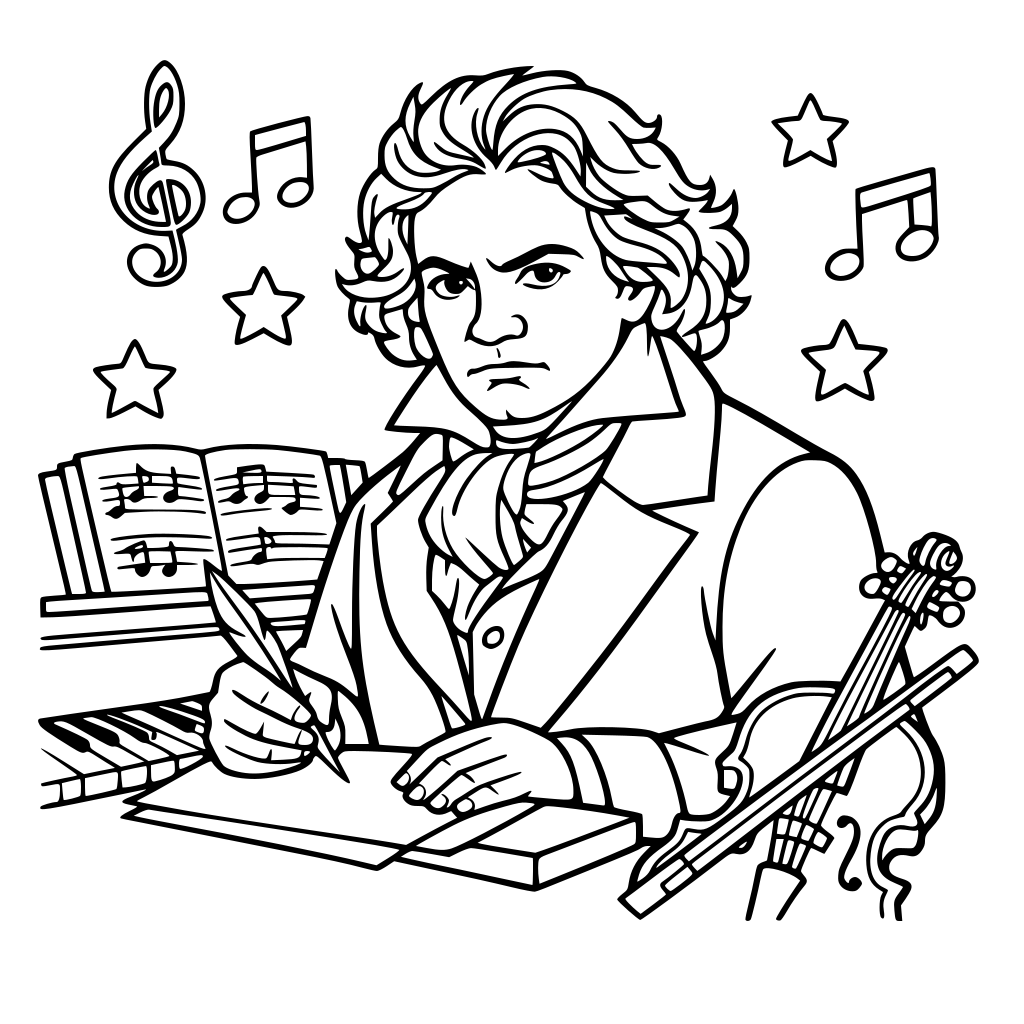 Beethoven coloring page