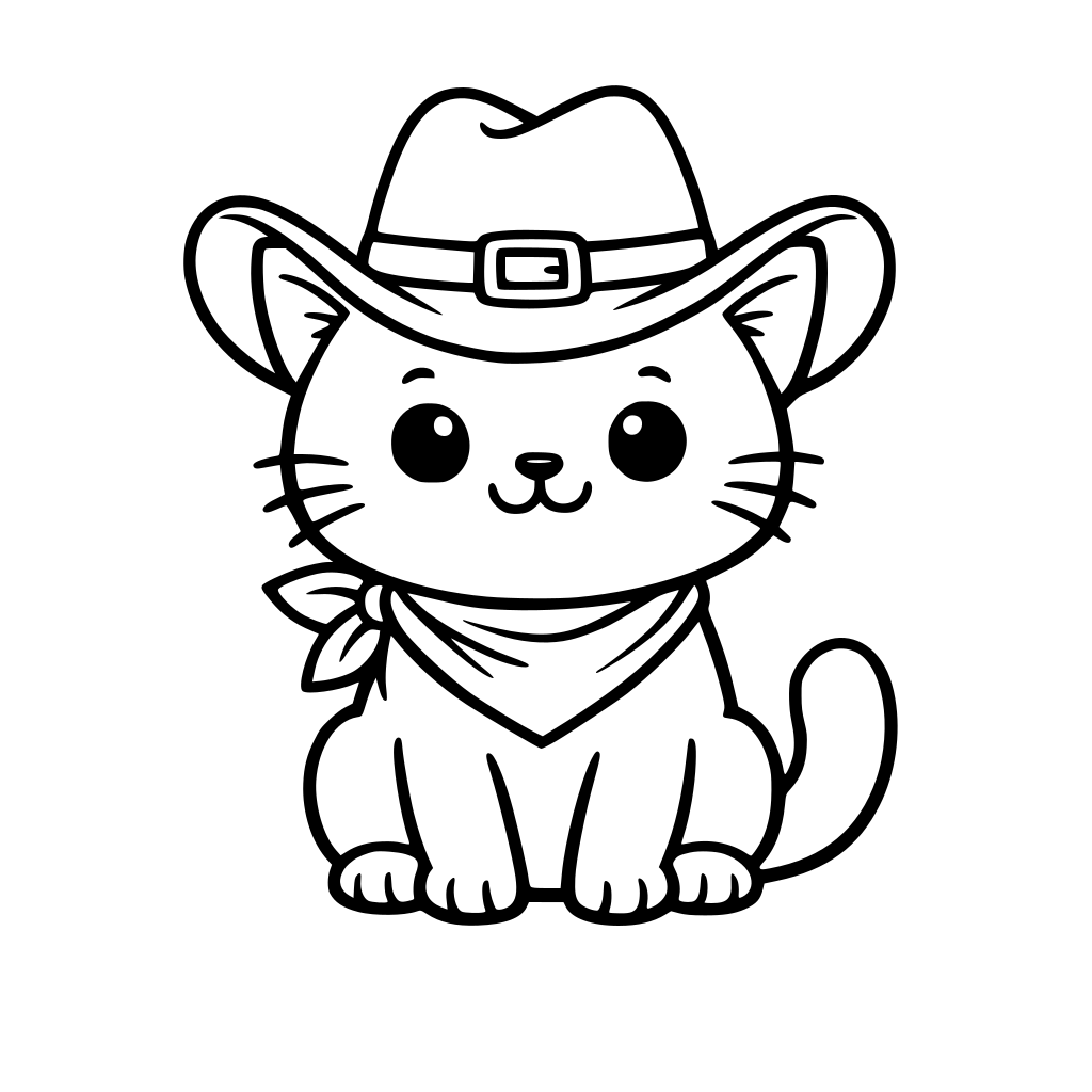 Un gato mono con un sombrero de vaquero