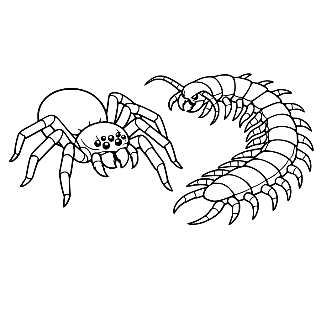 giant spider and centipede