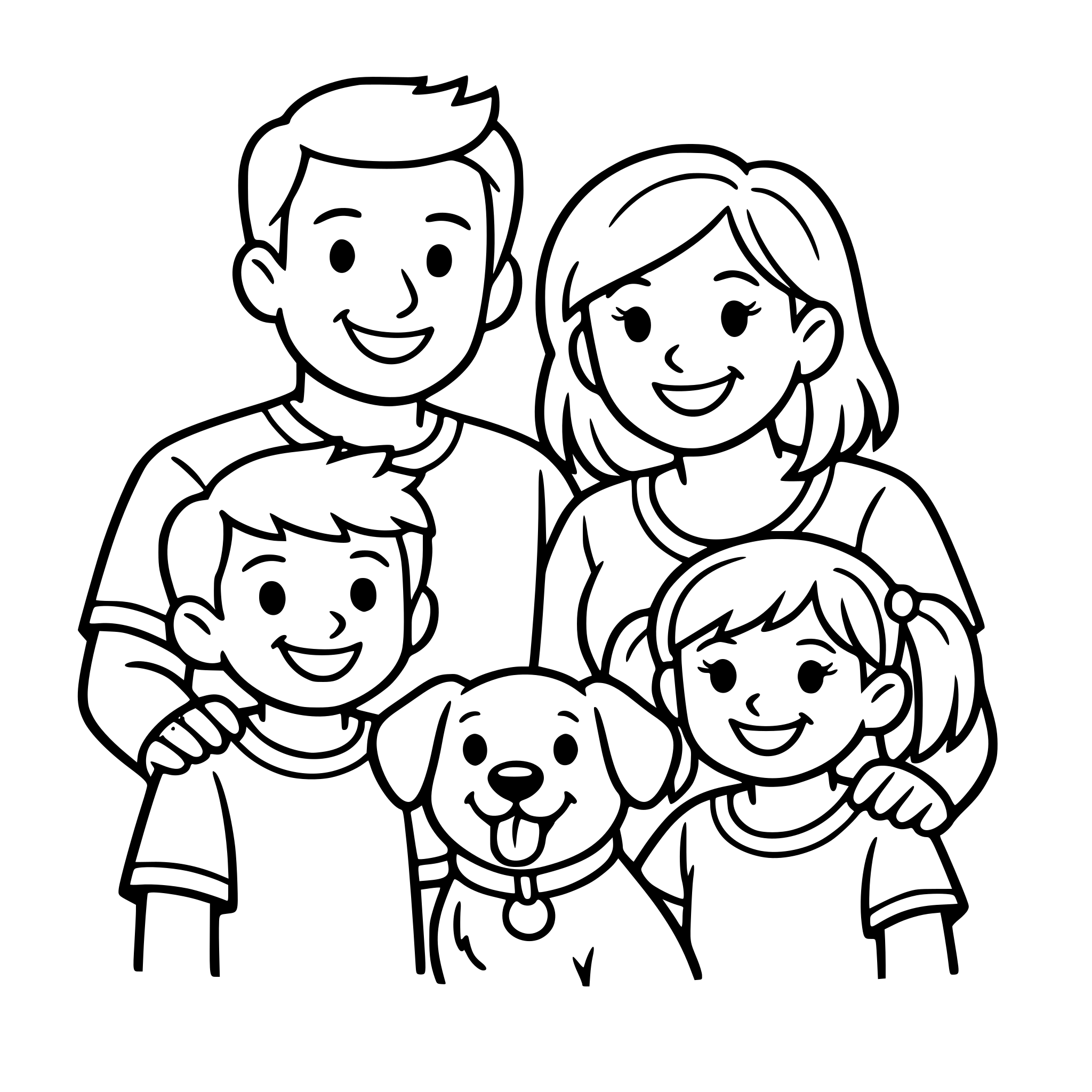 A drawing of a family